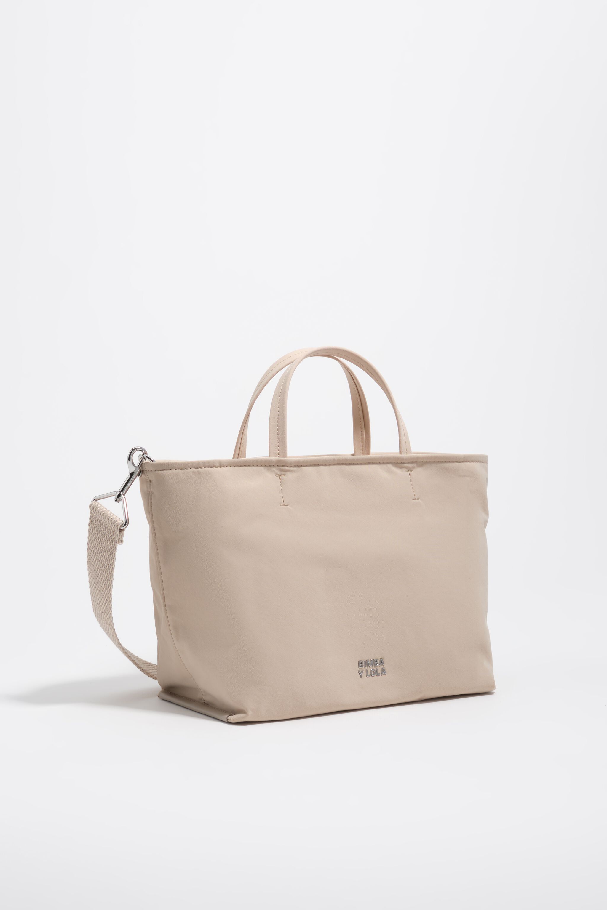 Medium sand gabardine shopper bag