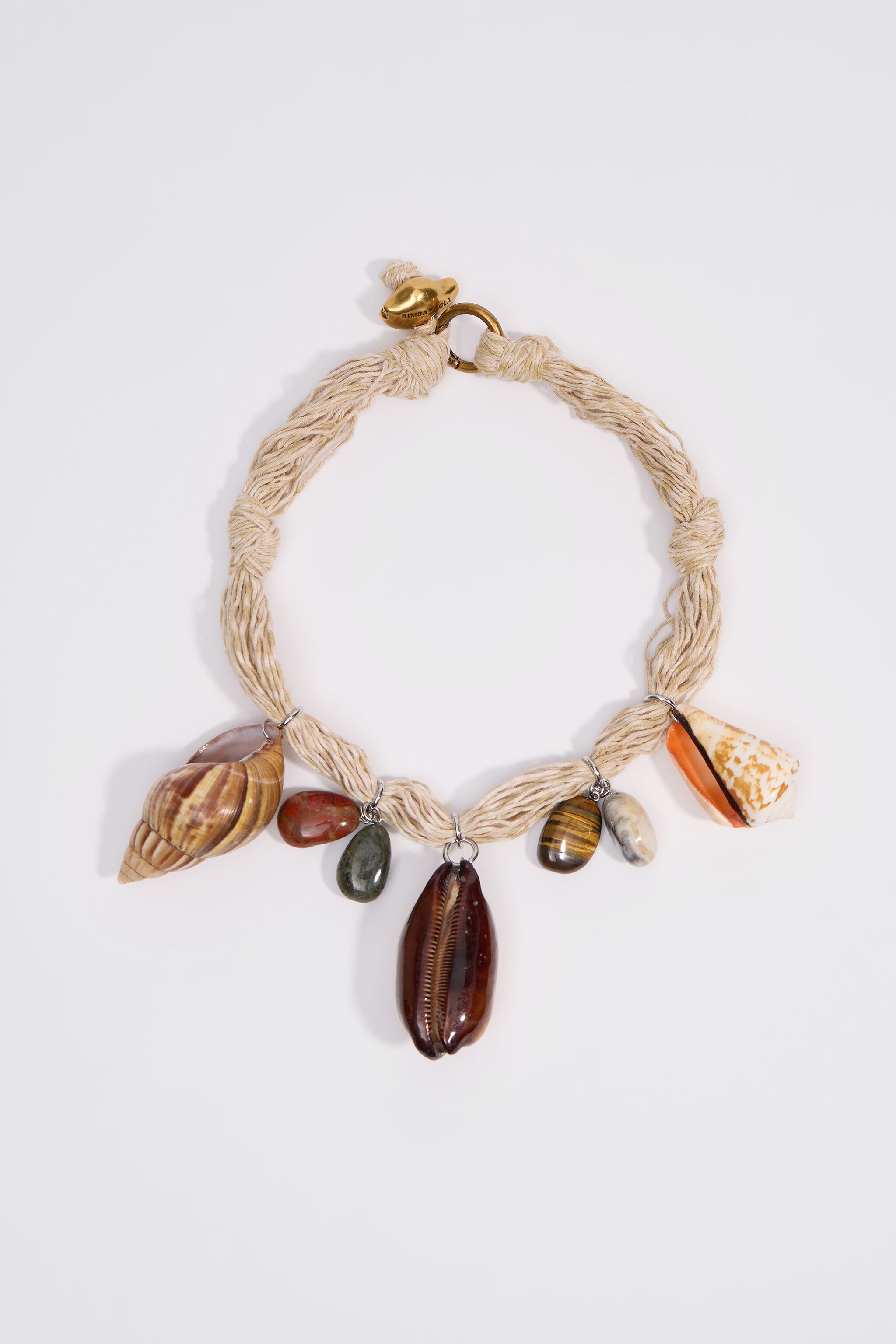Natural seashell and stone necklace