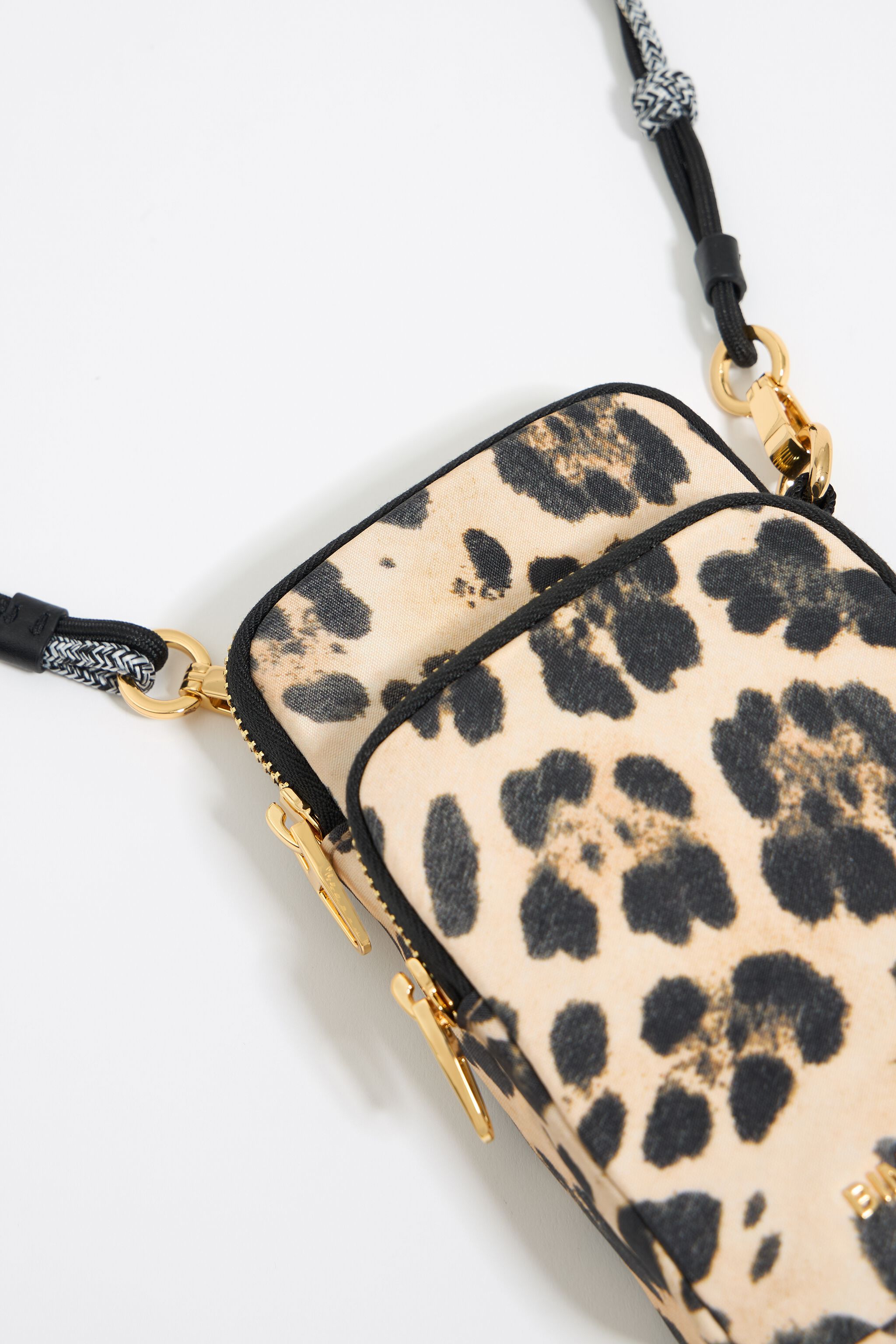 Beige Leopard print nylon phone case