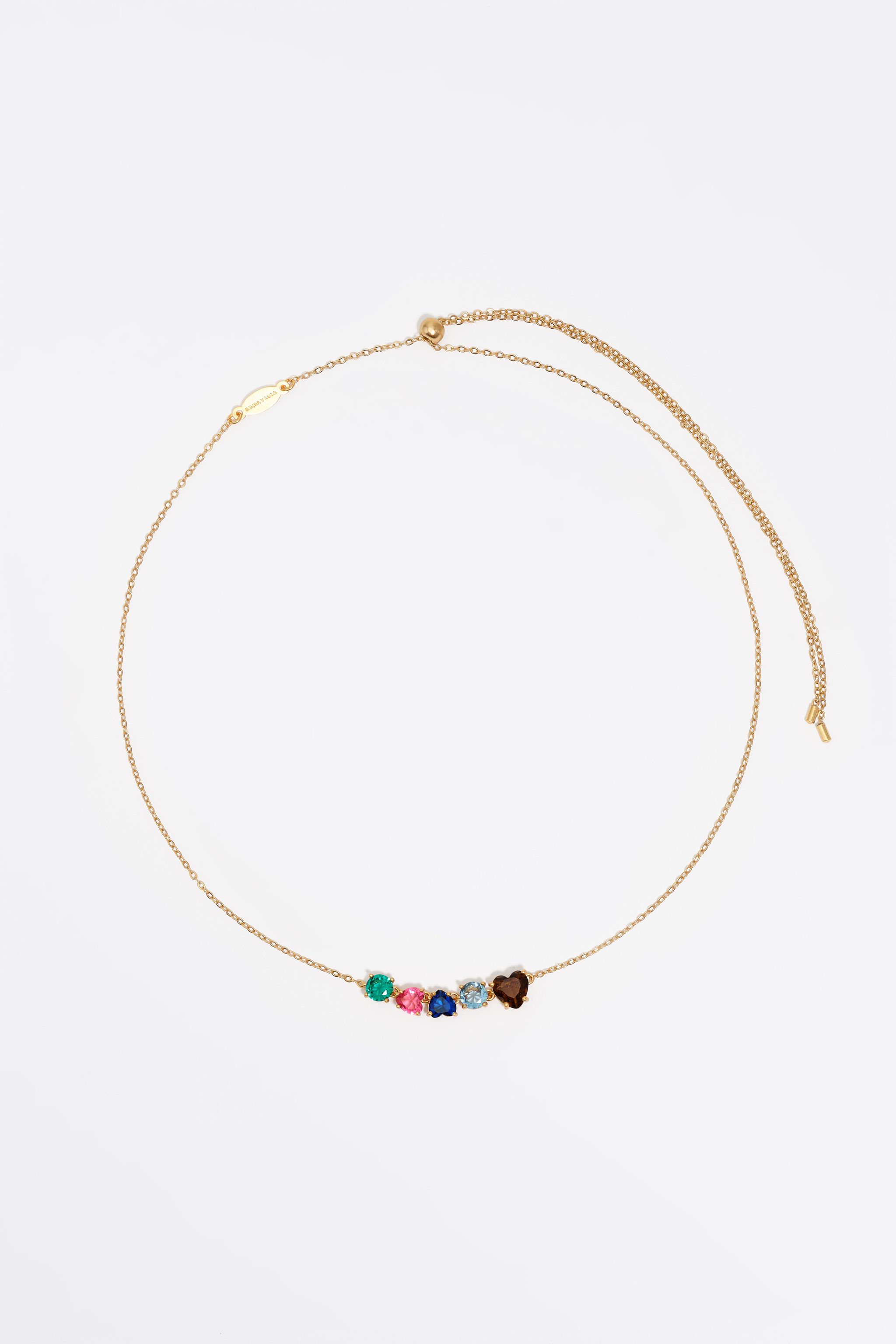 Gold chain and crystals necklace