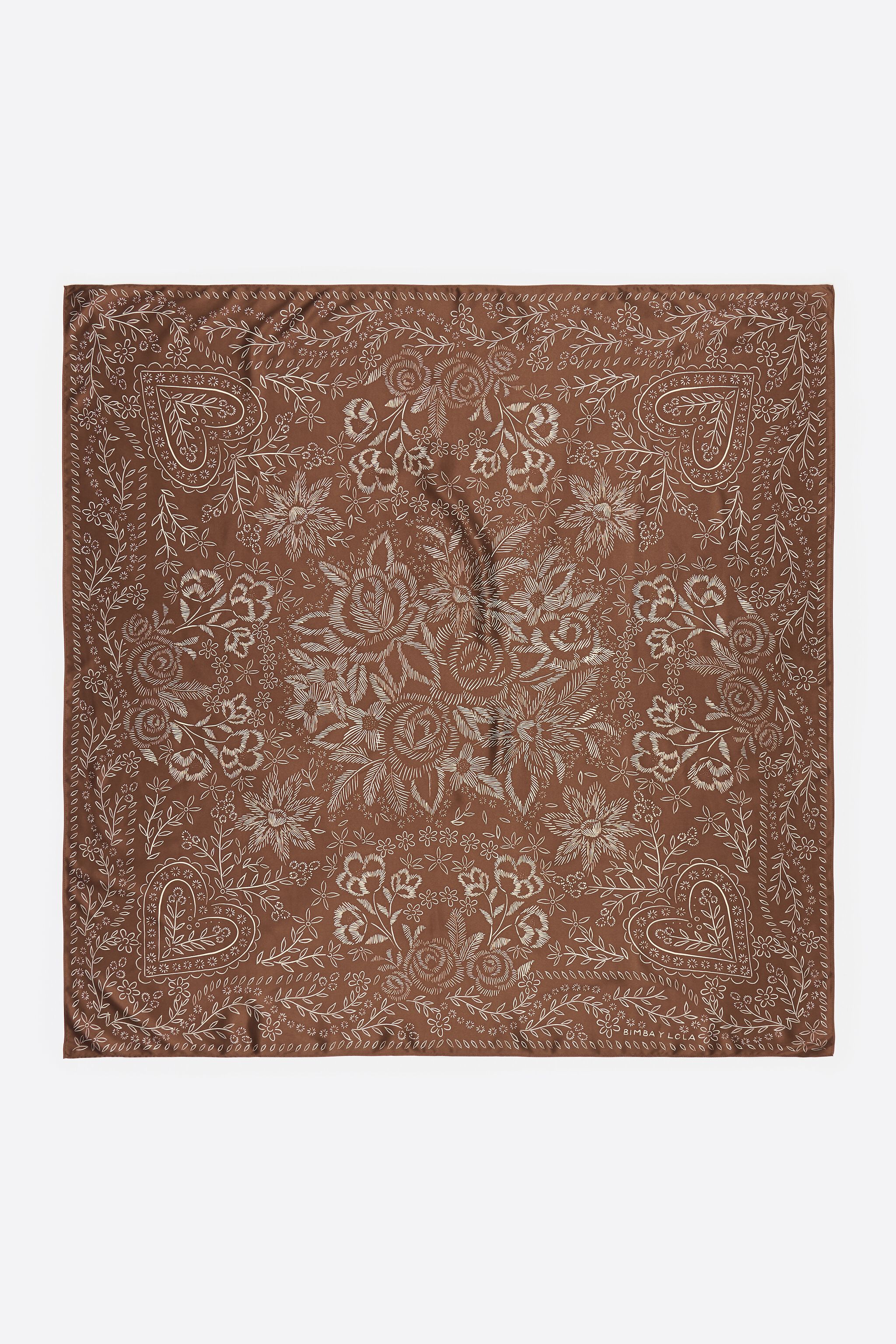 Brown floral scarf