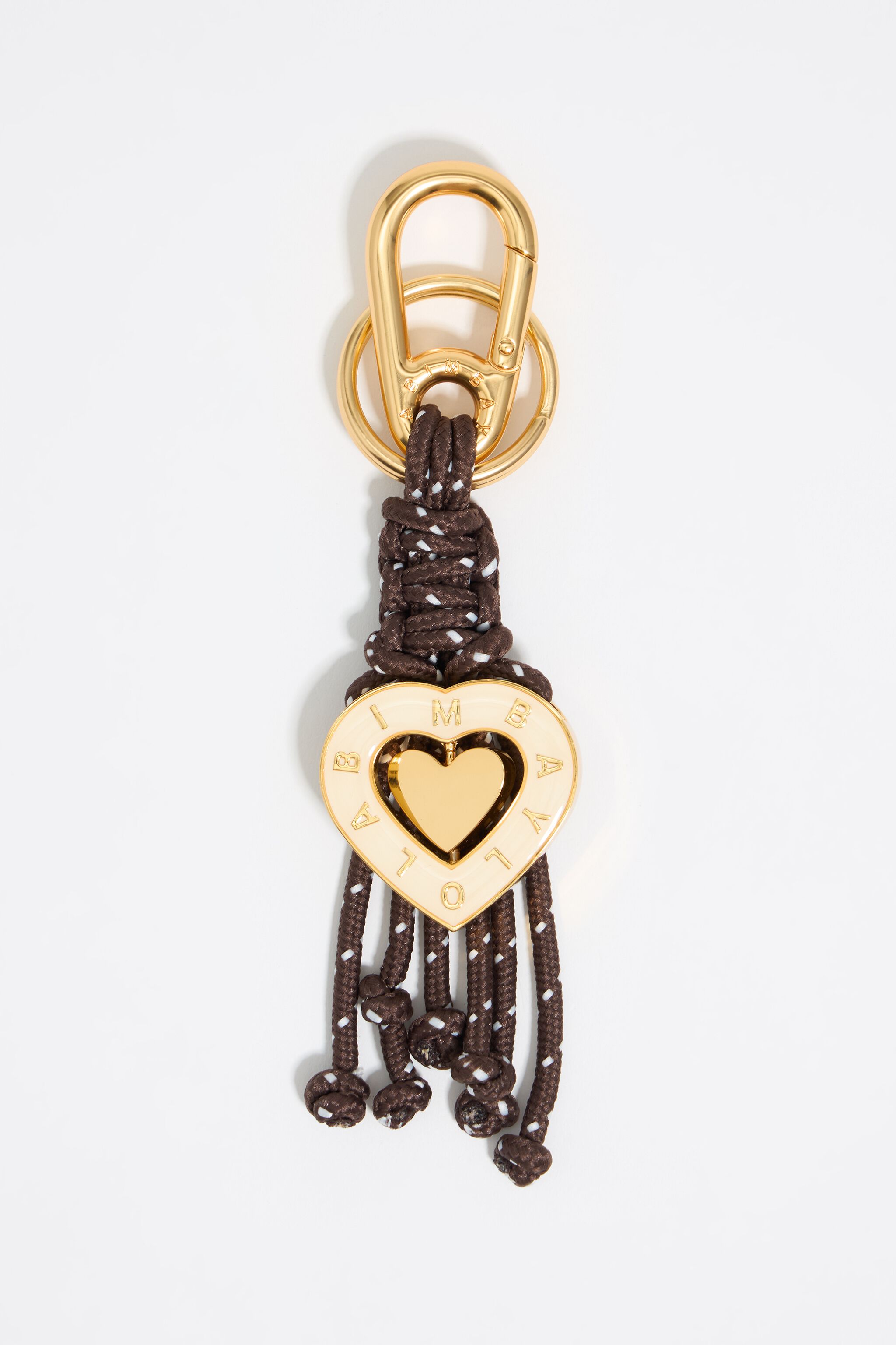 Ivory heart key ring with ropes