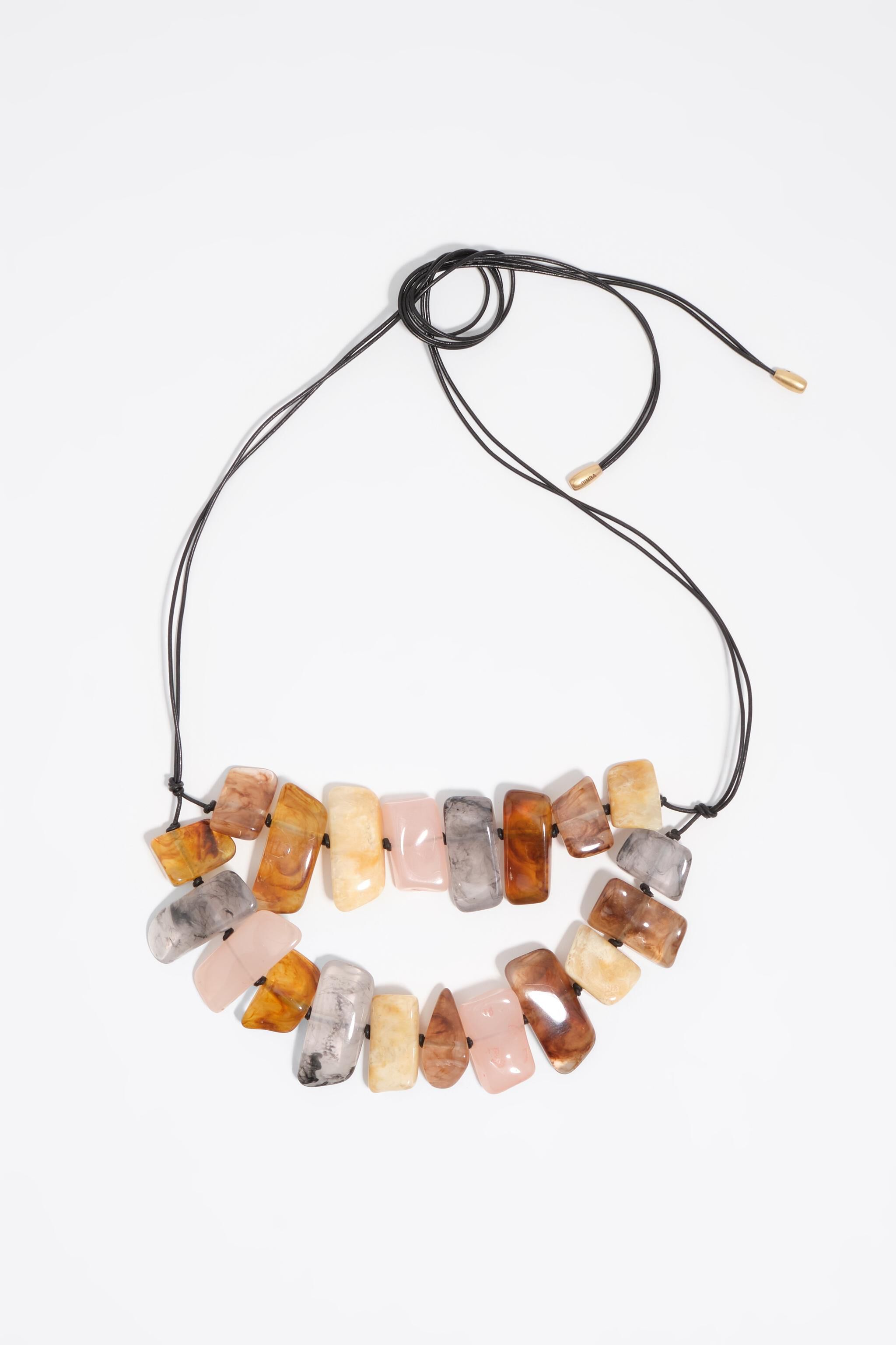 Amber effect resin necklace