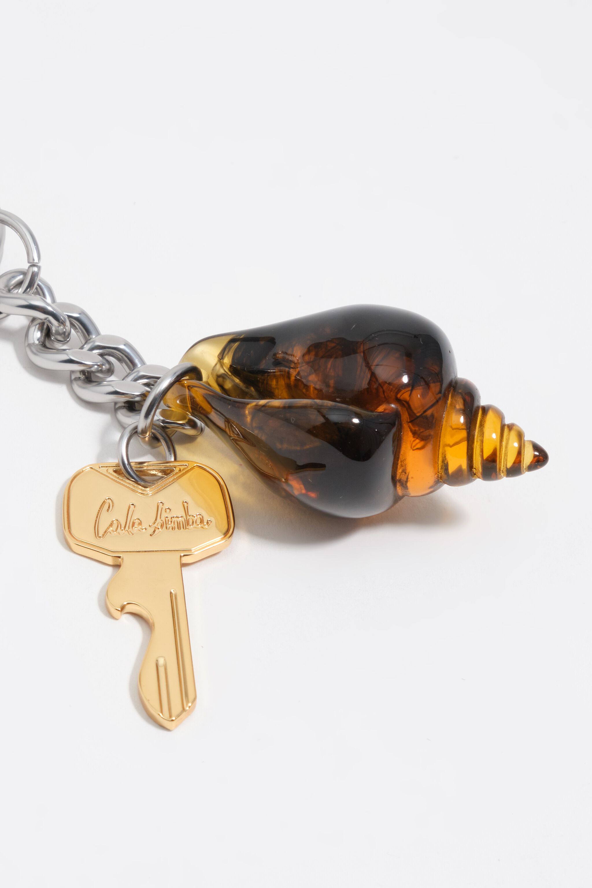 Resin conch key ring and metal key