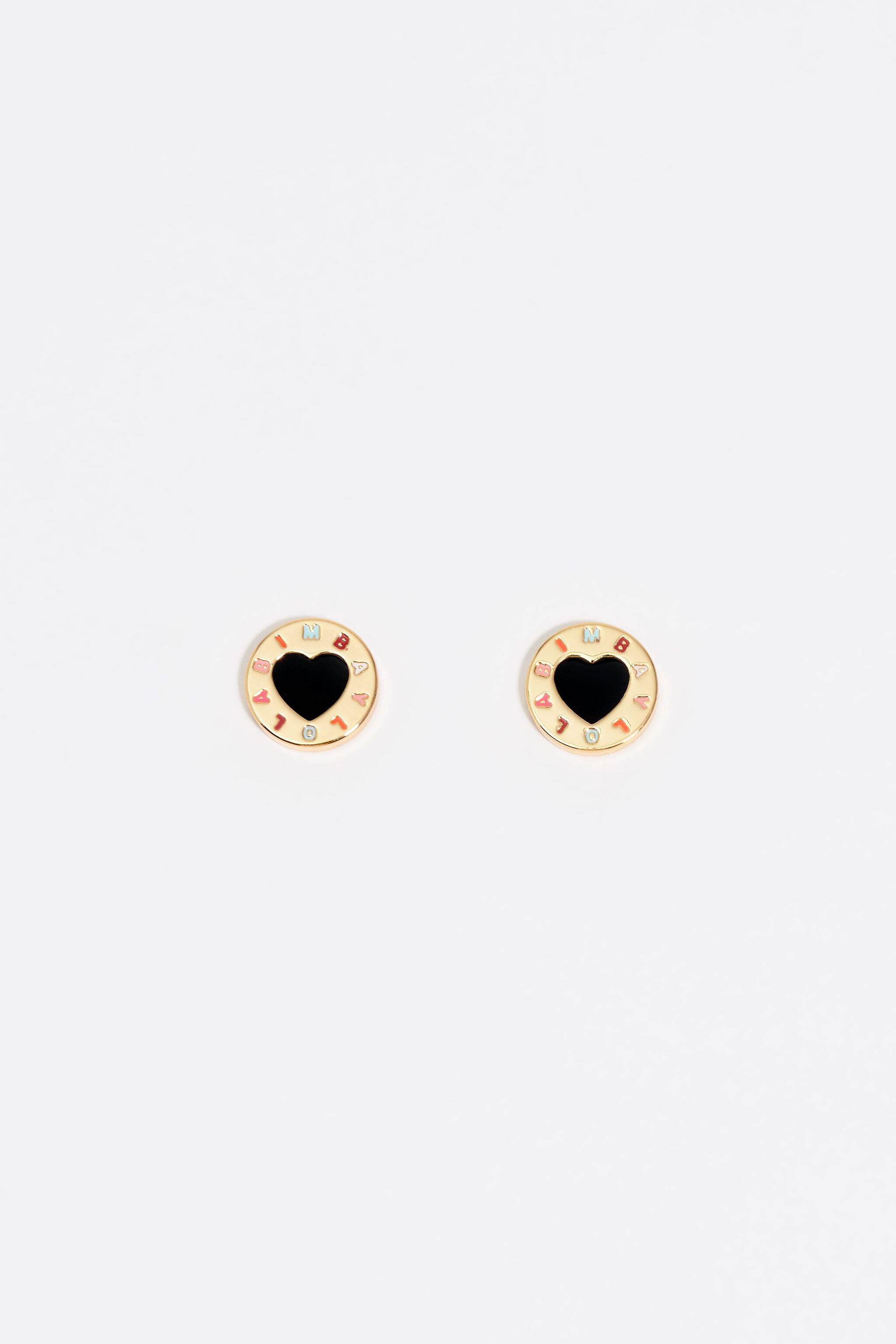 Black heart logo earrings