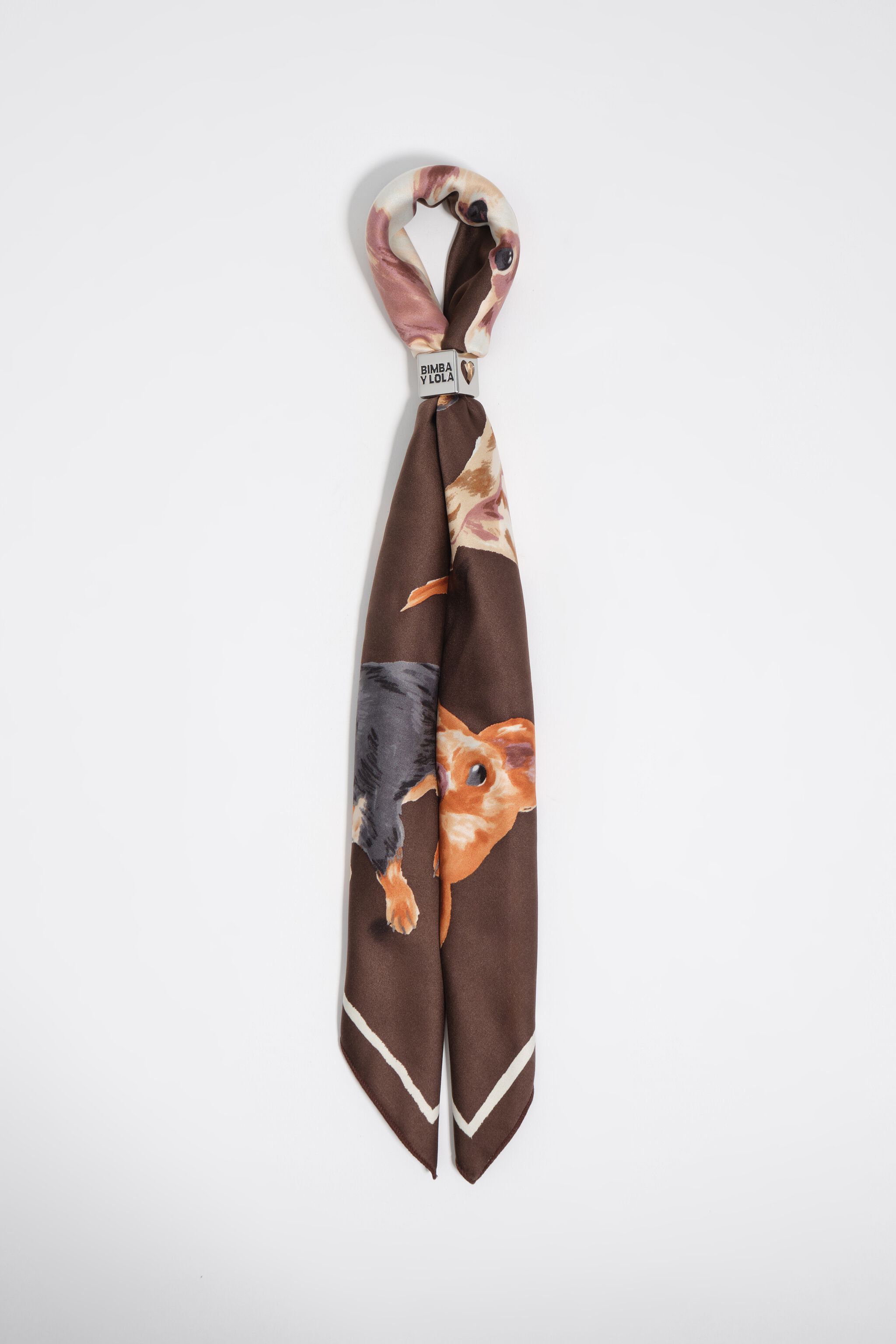 Brown Chihuahuas scarf bag charm