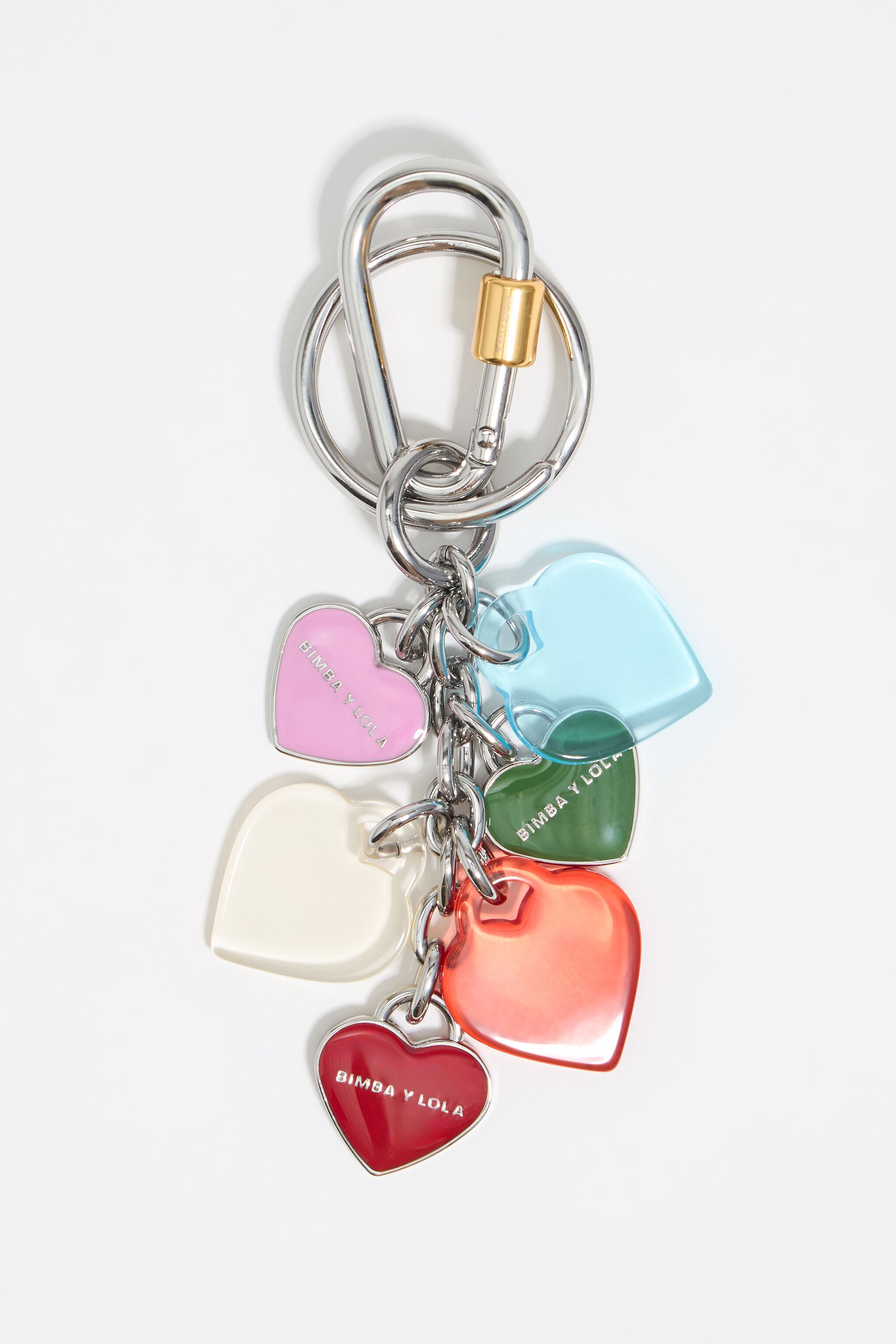 silver hearts key ring