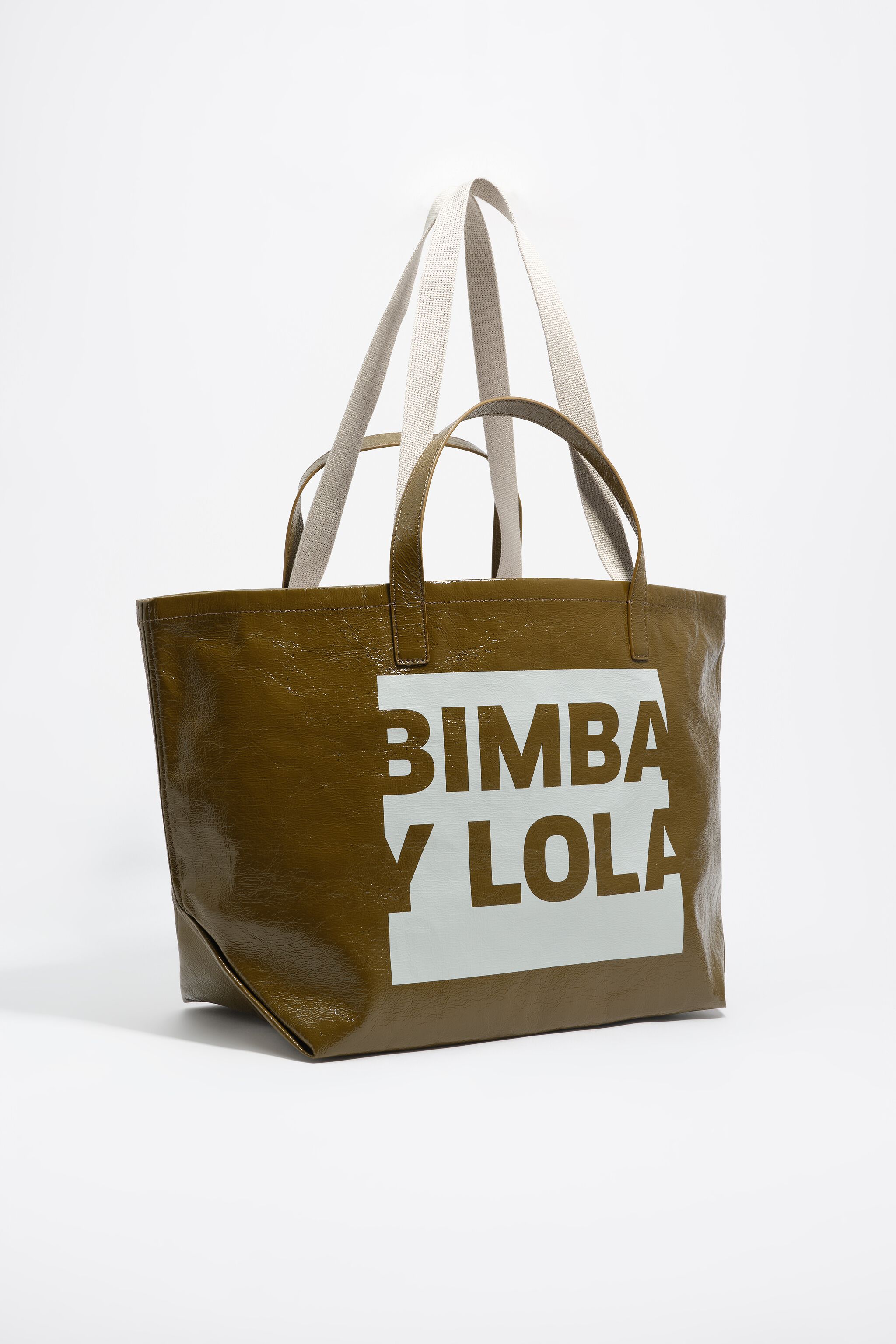 Khaki big shopper bag