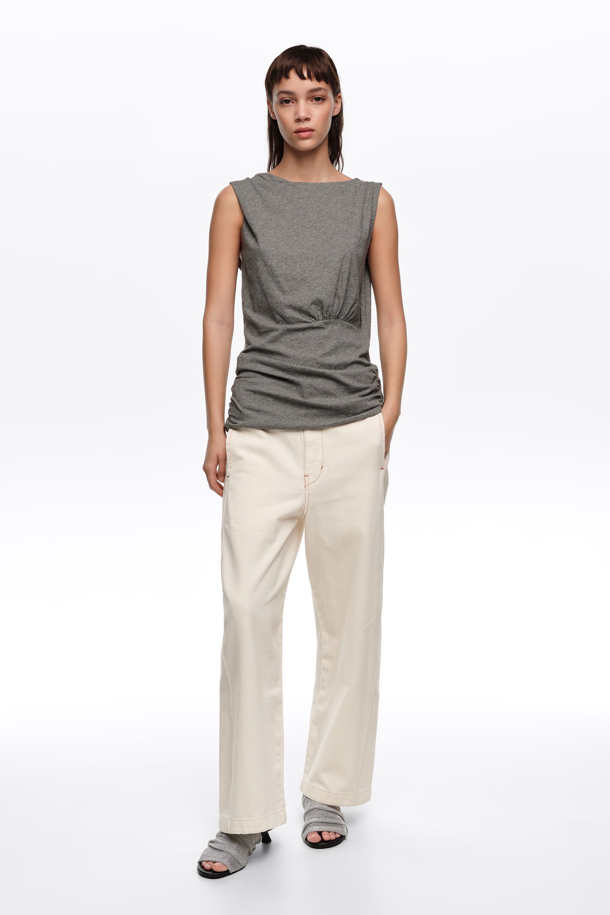 BARREL - Ecru jeans