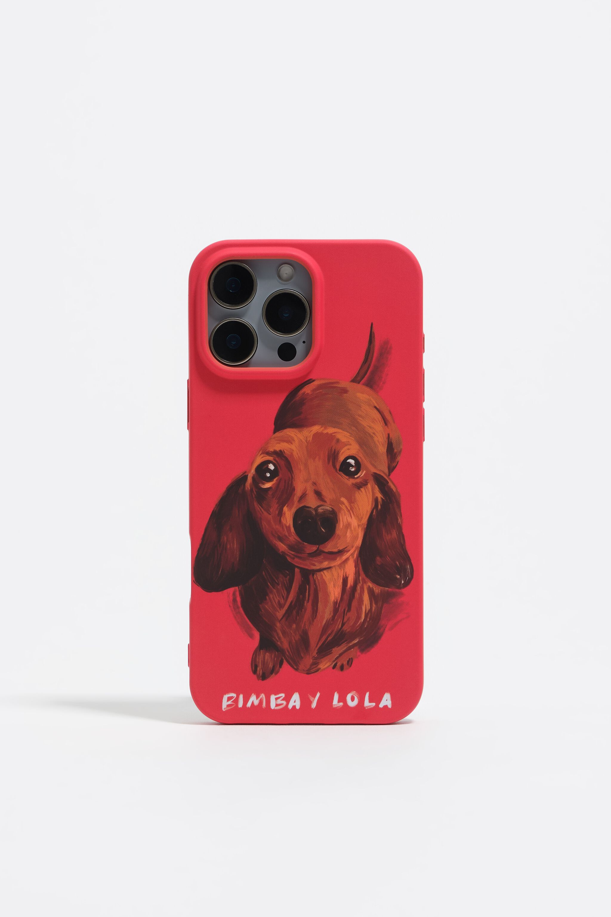 Red dachshund iPhone 16 Pro Max rigid case