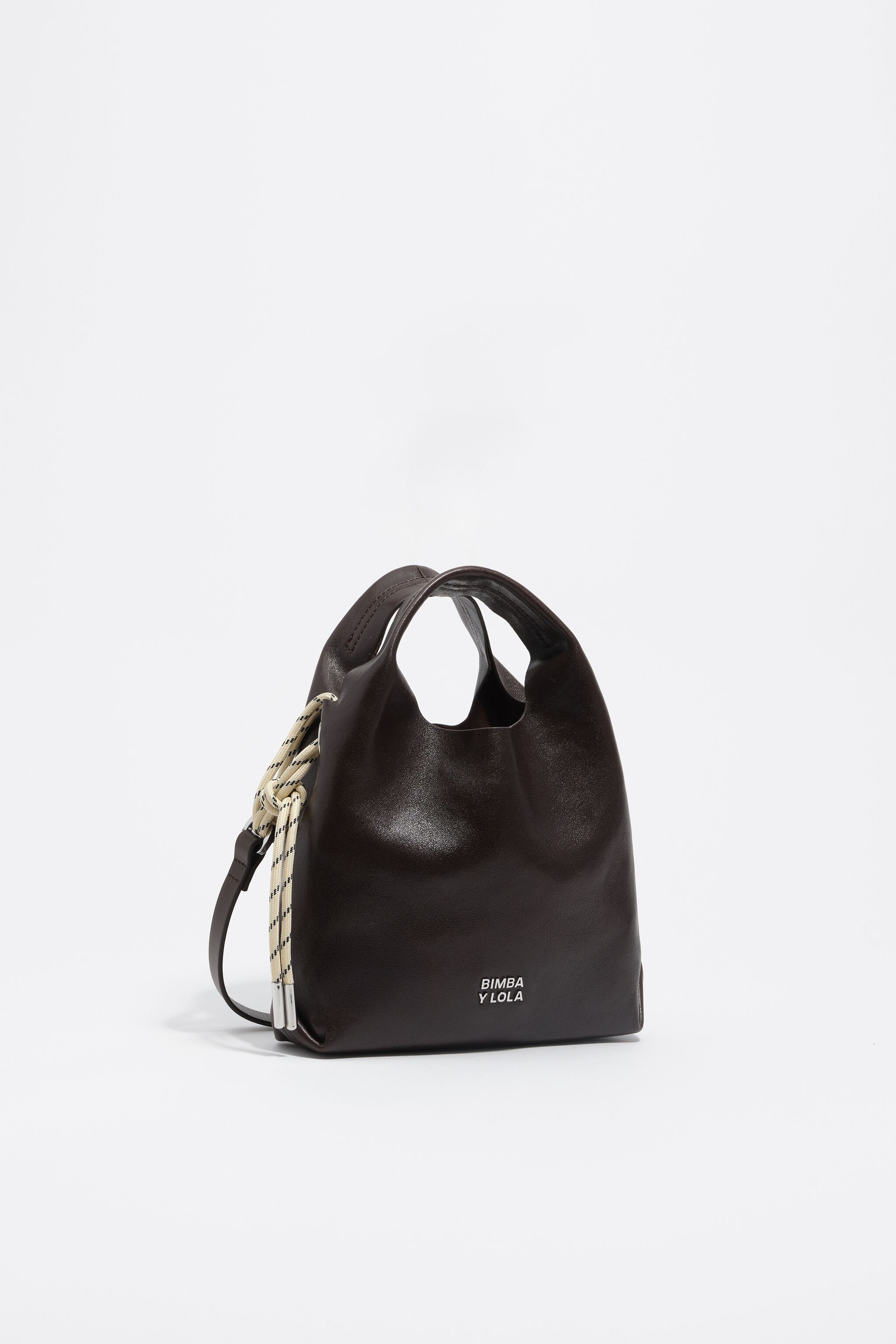 Coffee leather mini Paper bag