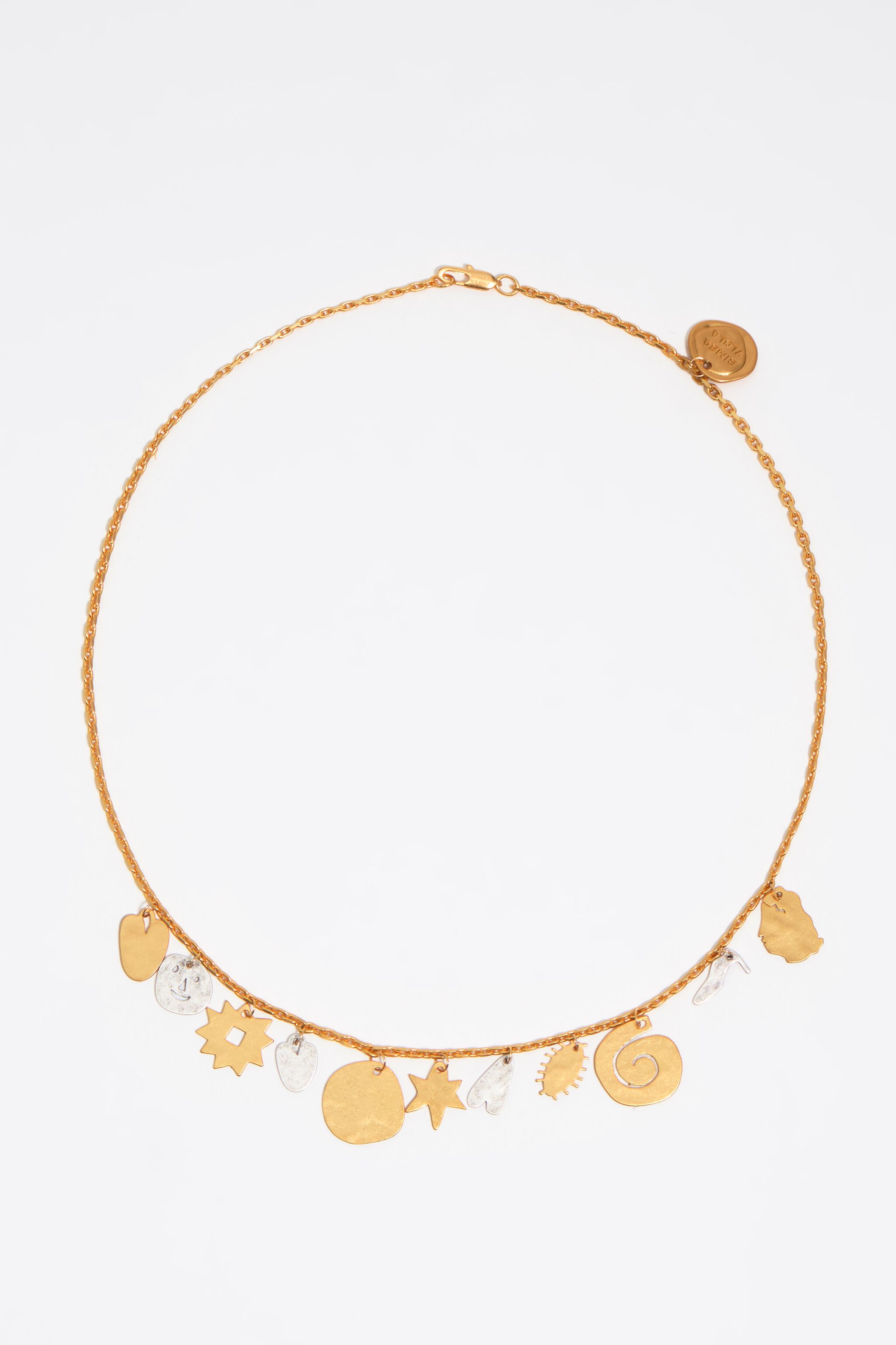 Two-tone metal silhouette necklace