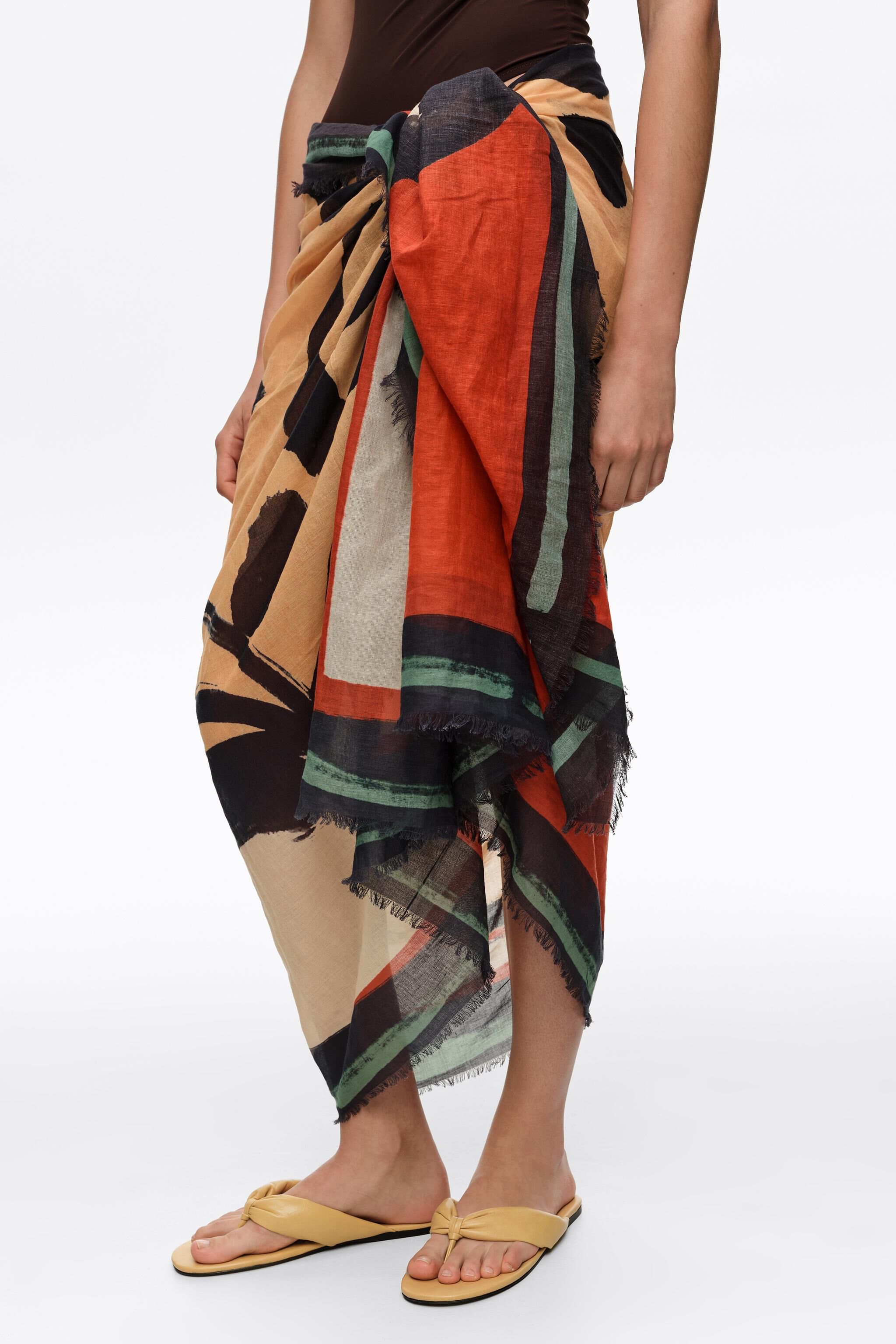 Washed cotton seashell sarong