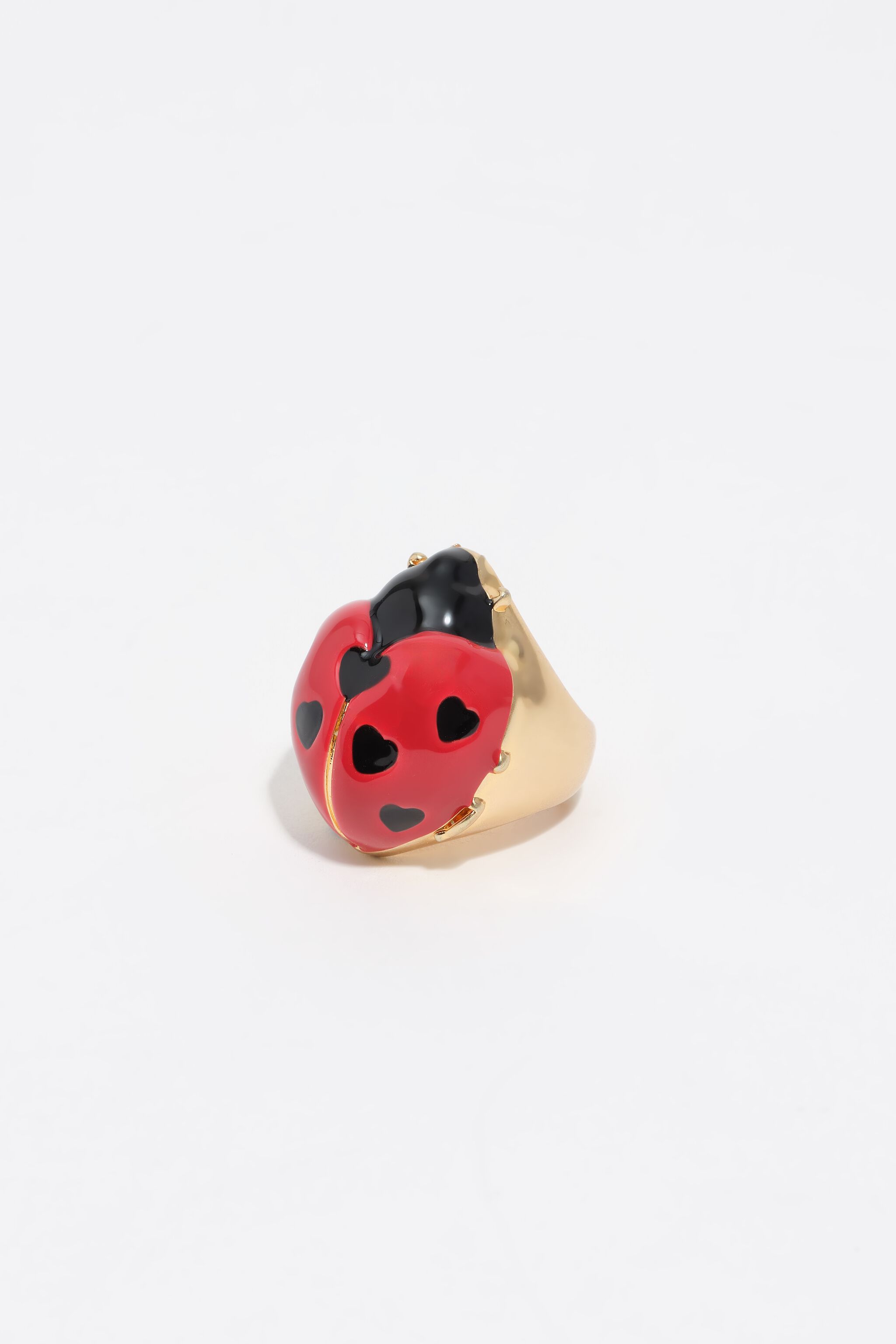 Red ladybug ring