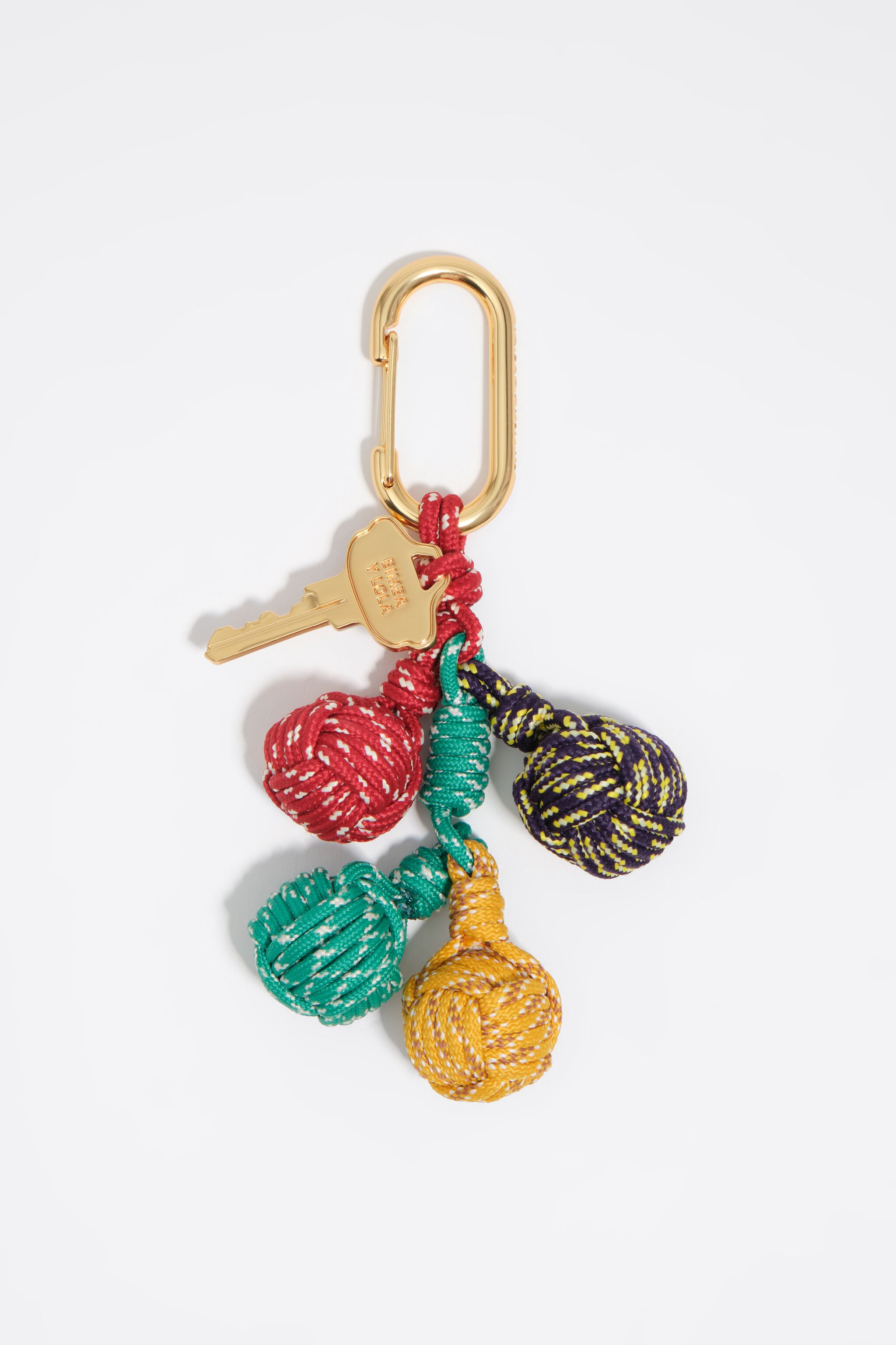 Braided beads and cord key ring