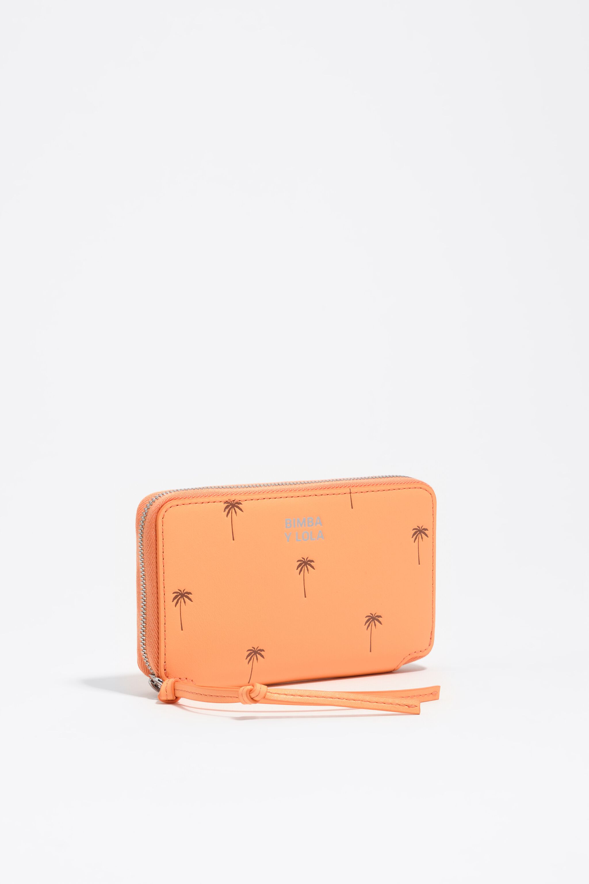 Medium orange sorbet leather horizontal Palms wallet