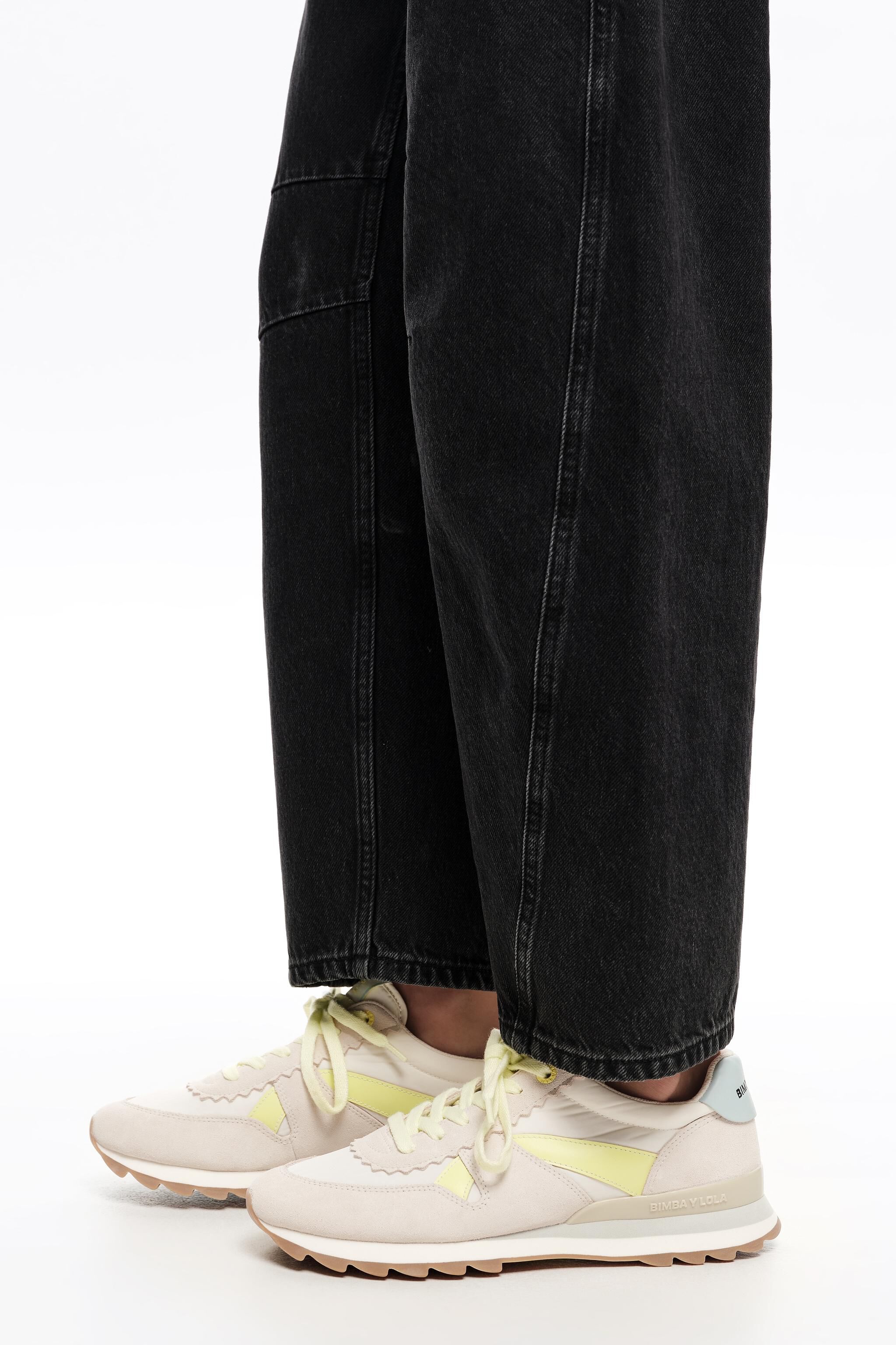 Light gray suede and nylon 13 19 technical sneaker