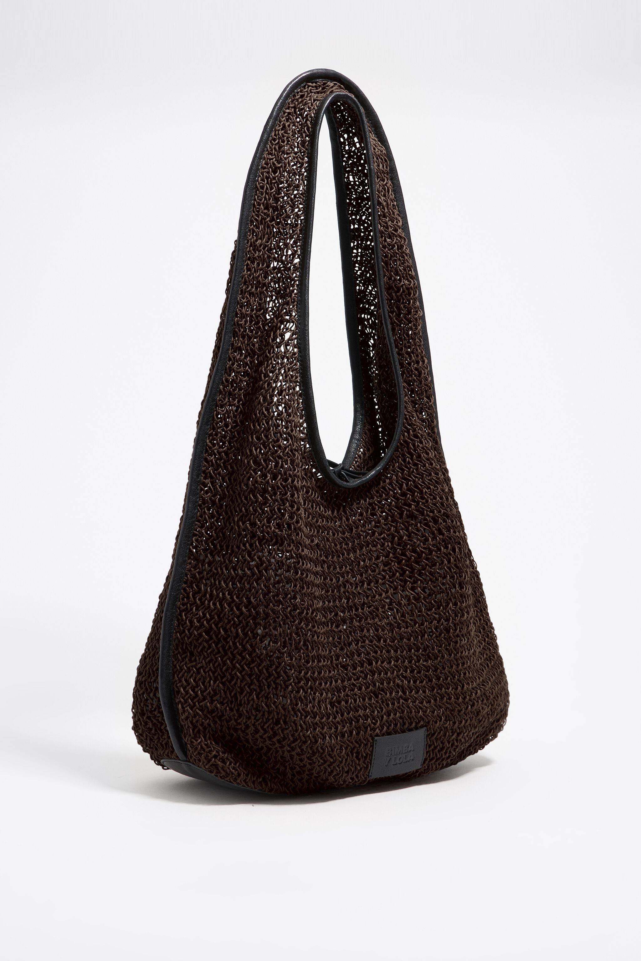 Chocolate plaited Paper shoulder bag
