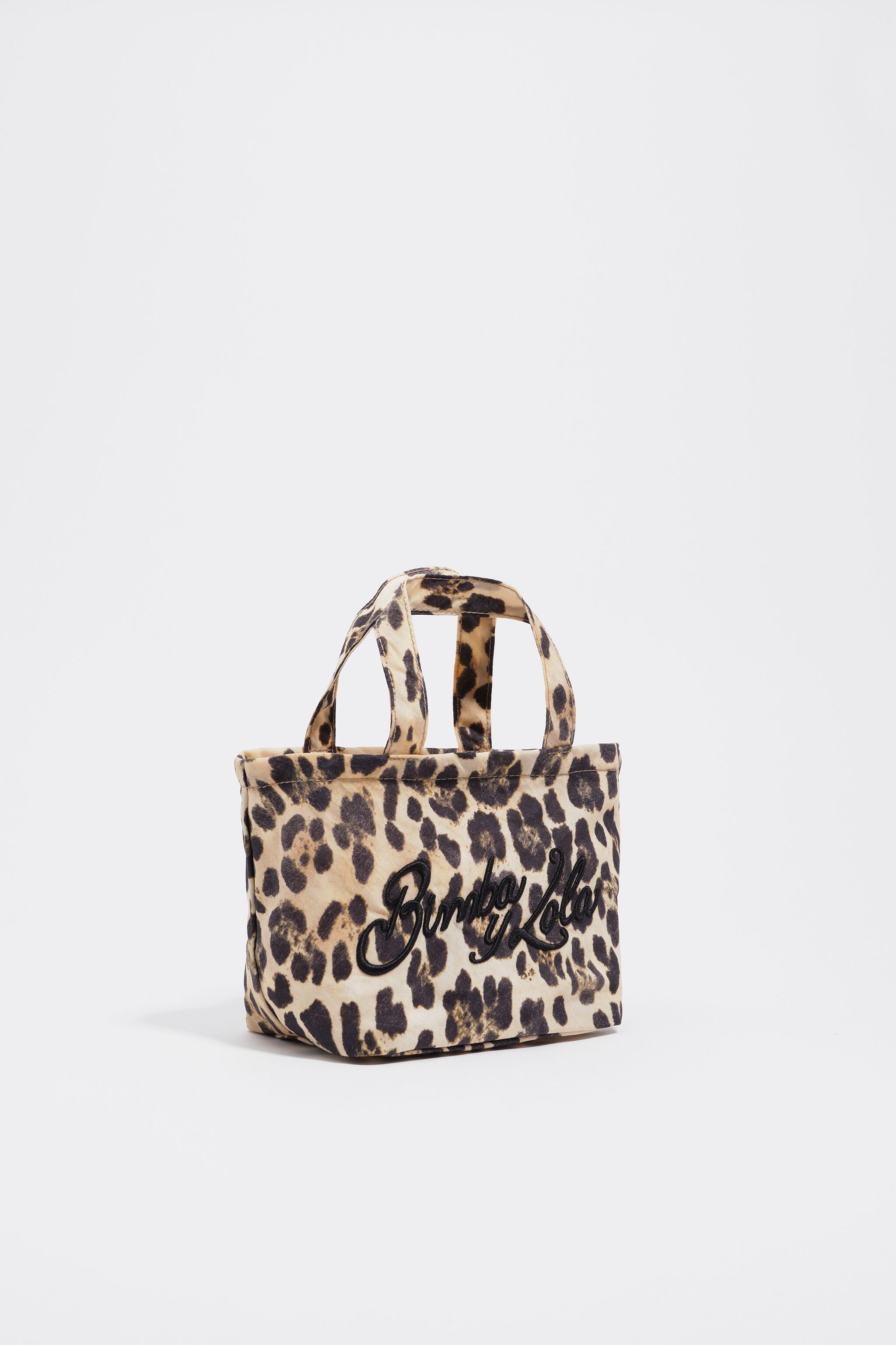 Beige Leopard nylon mini bag