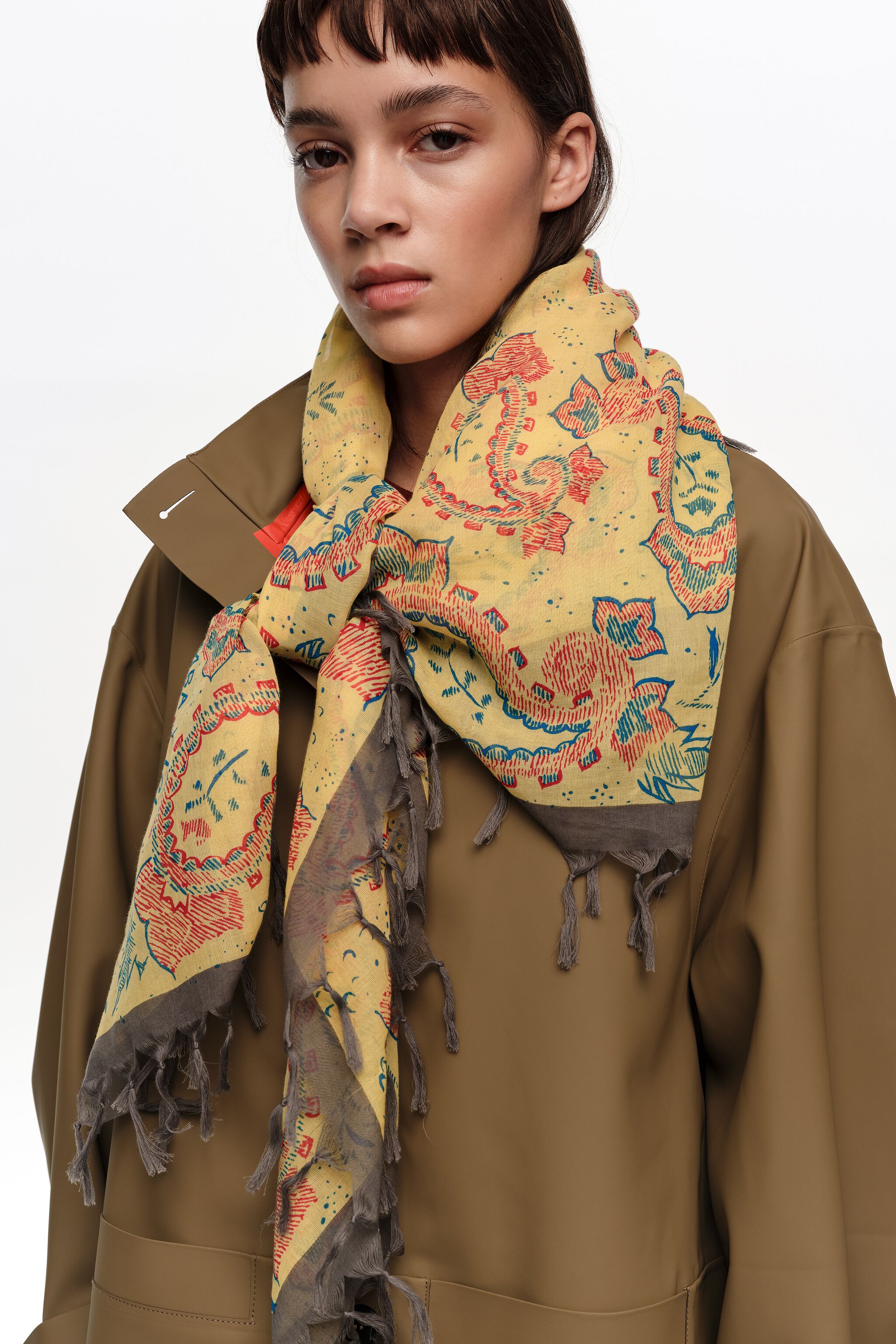 Light orange paisley shawl