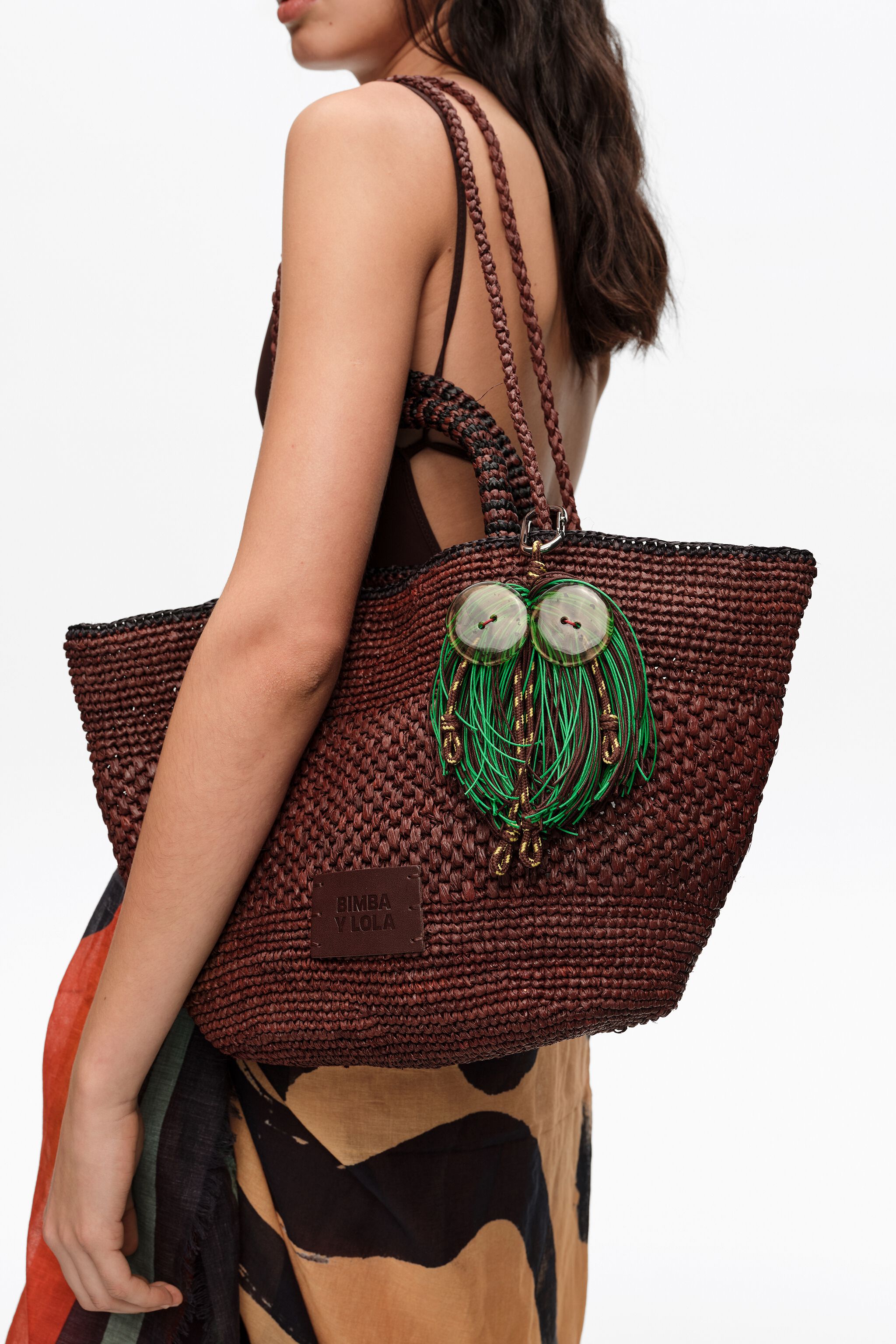 Two-tone pom-pom Rafaela key ring