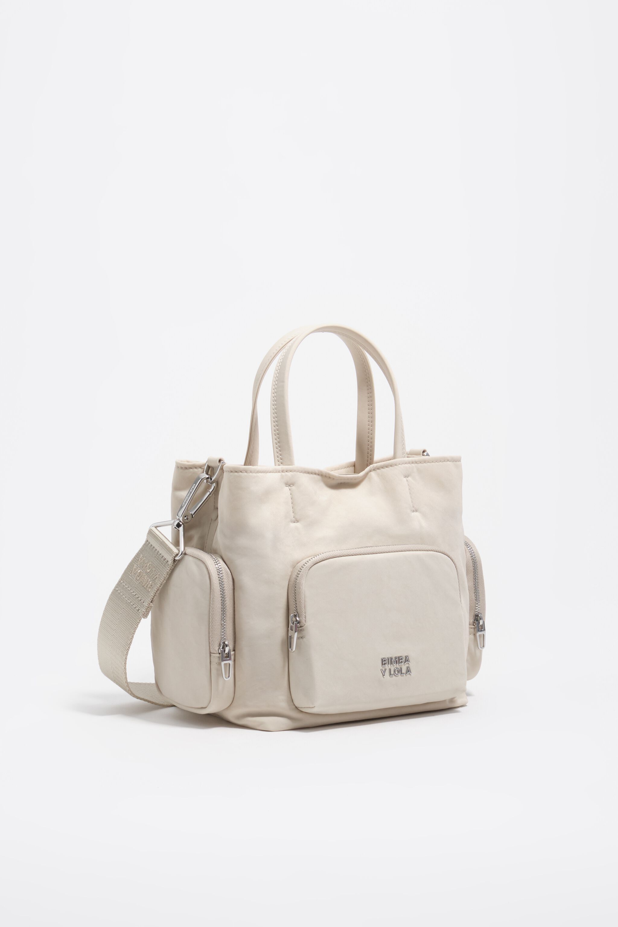 Small stone white nylon Pocket bag