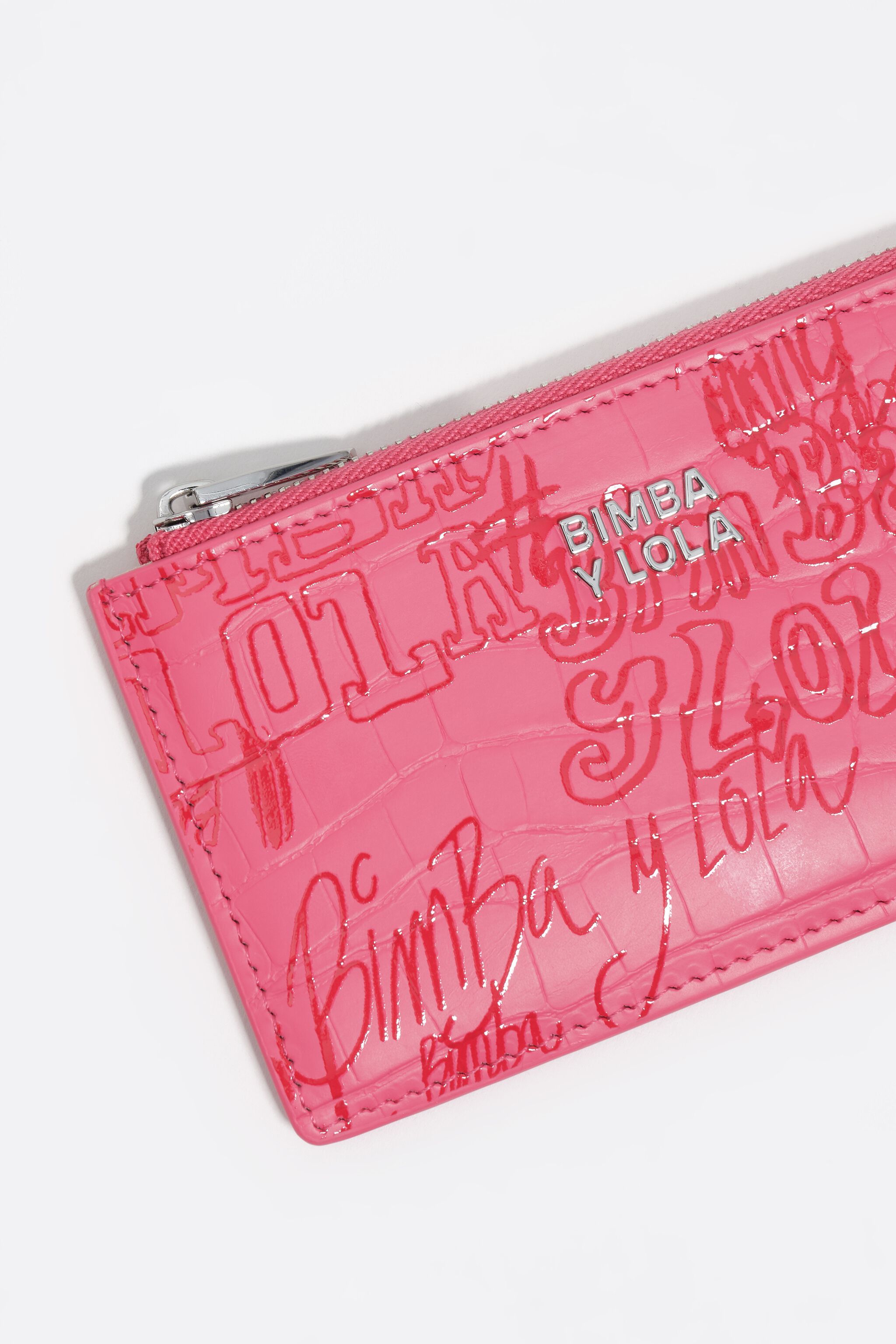 Berry pink BIMBA logos card holder/coin purse