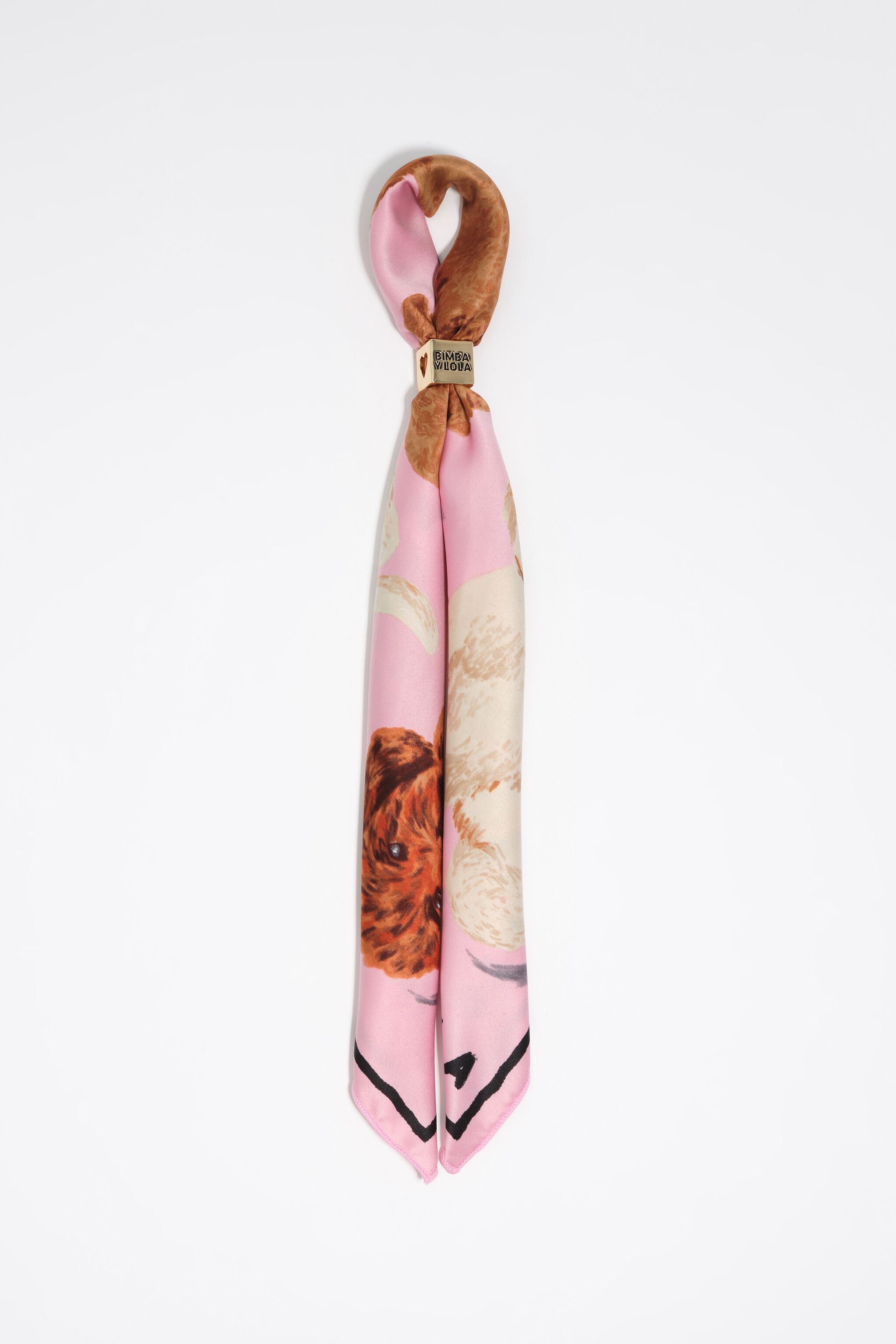 Pink poodle scarf bag charm