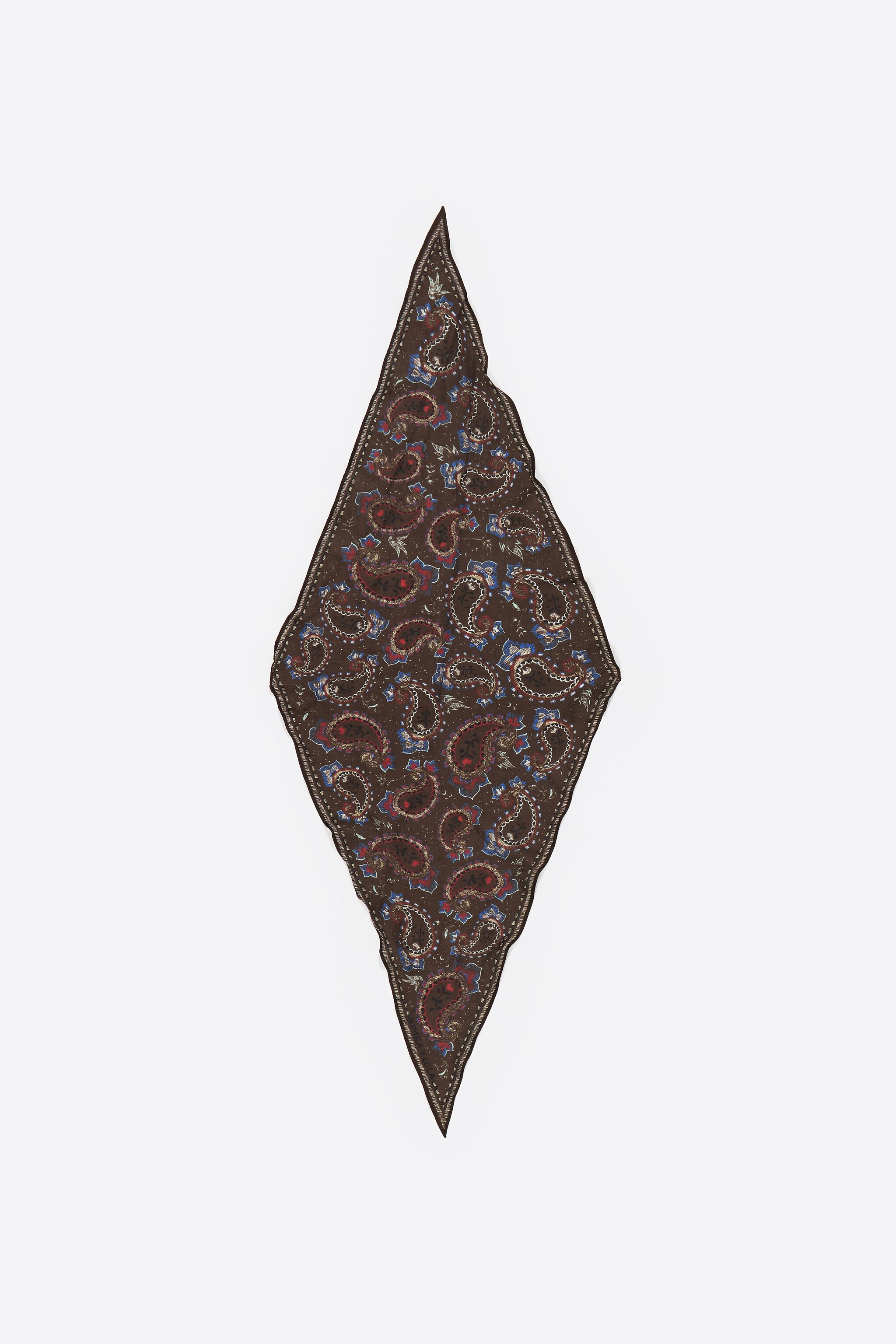 Brown diamond paisley scarf