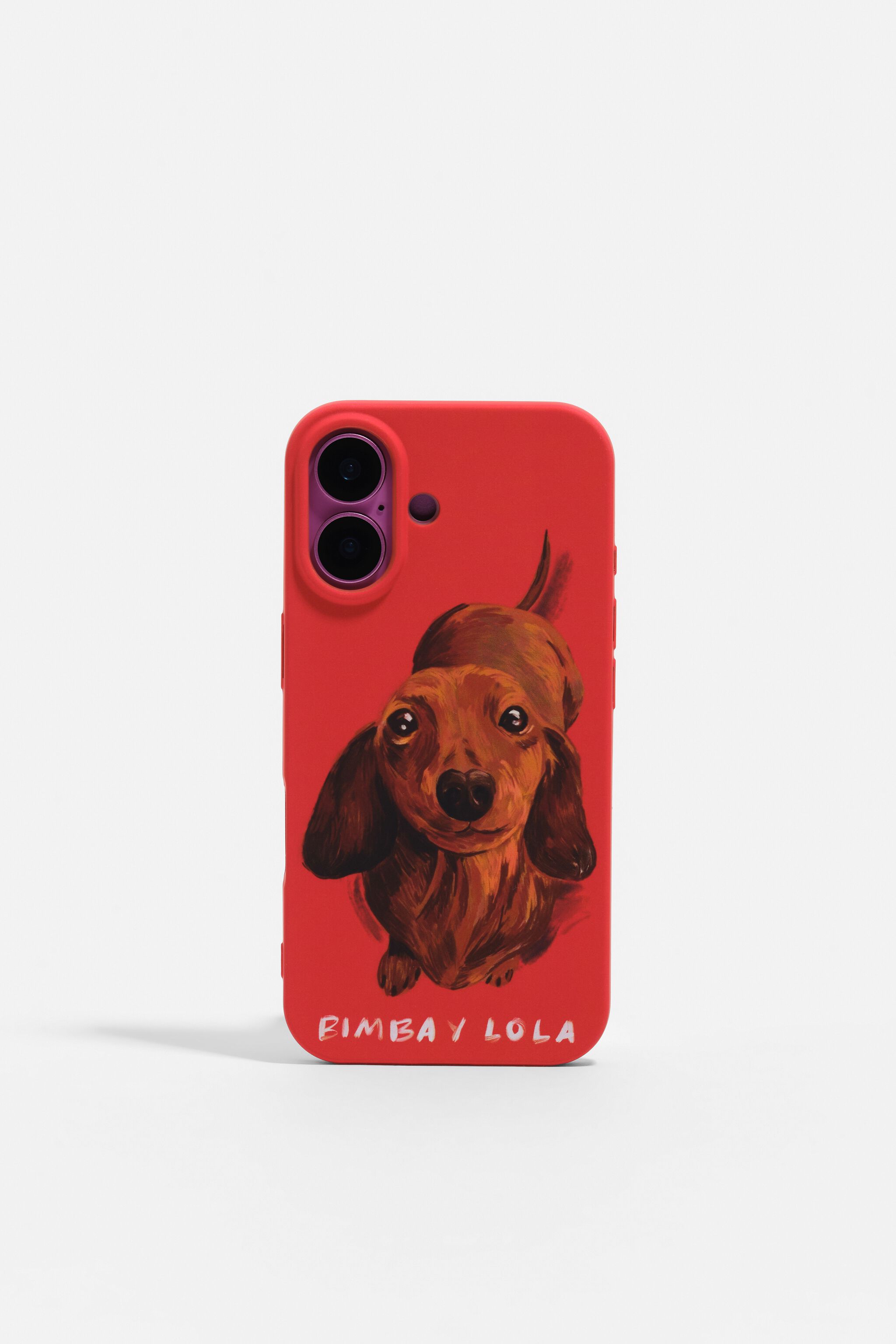 Red dachshund iPhone 16 rigid case