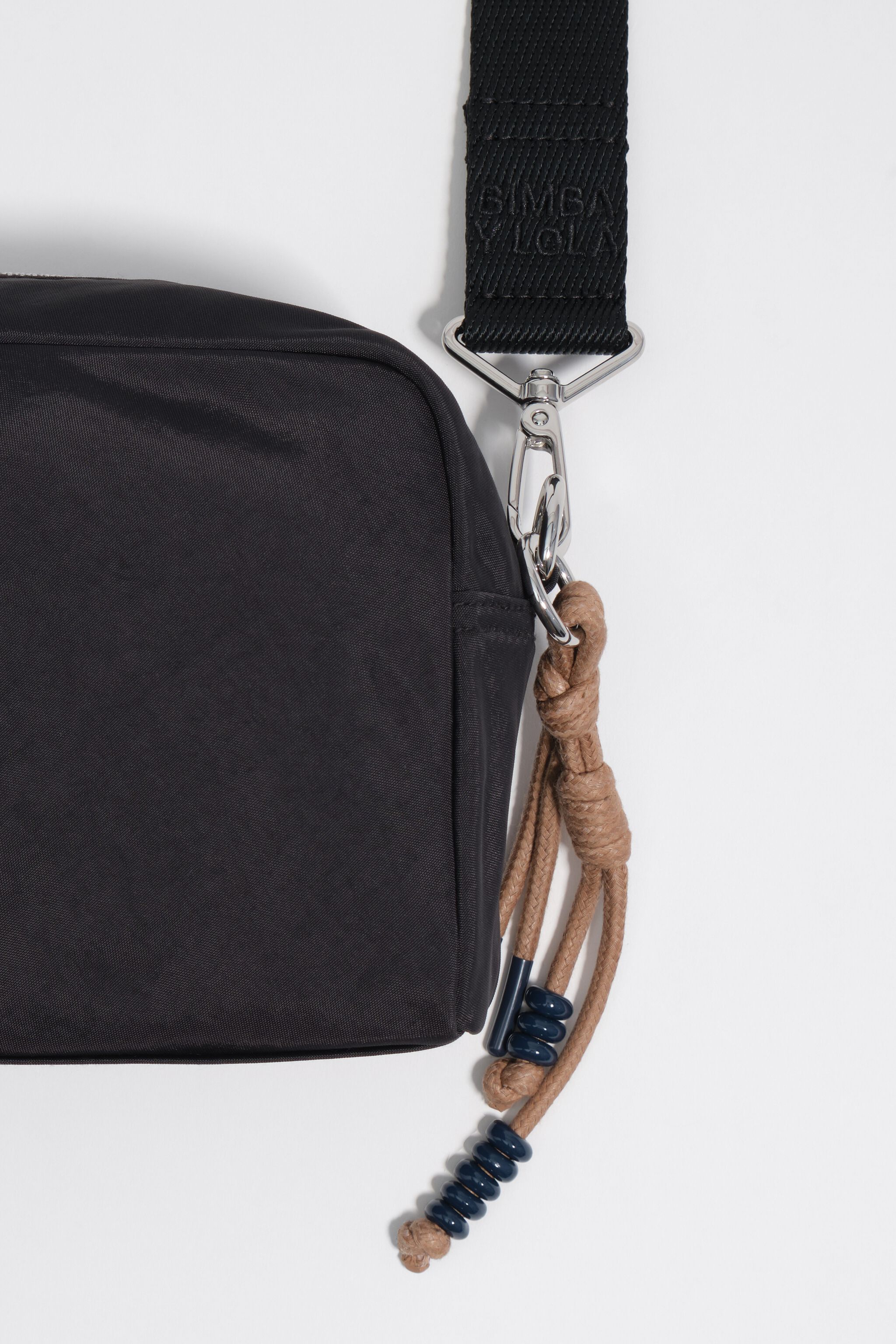 Graphite nylon crossbody bag