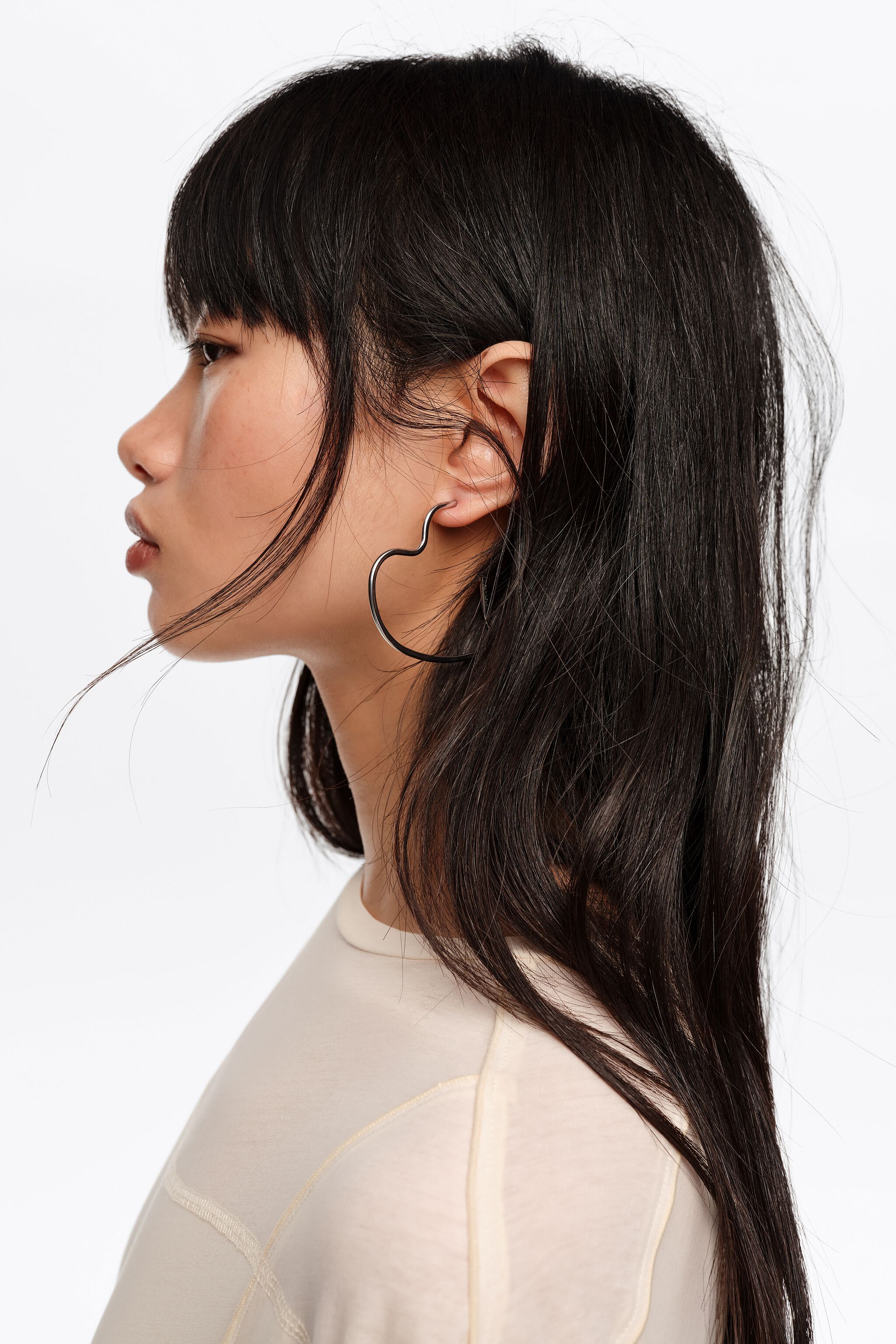 Silver heart earrings