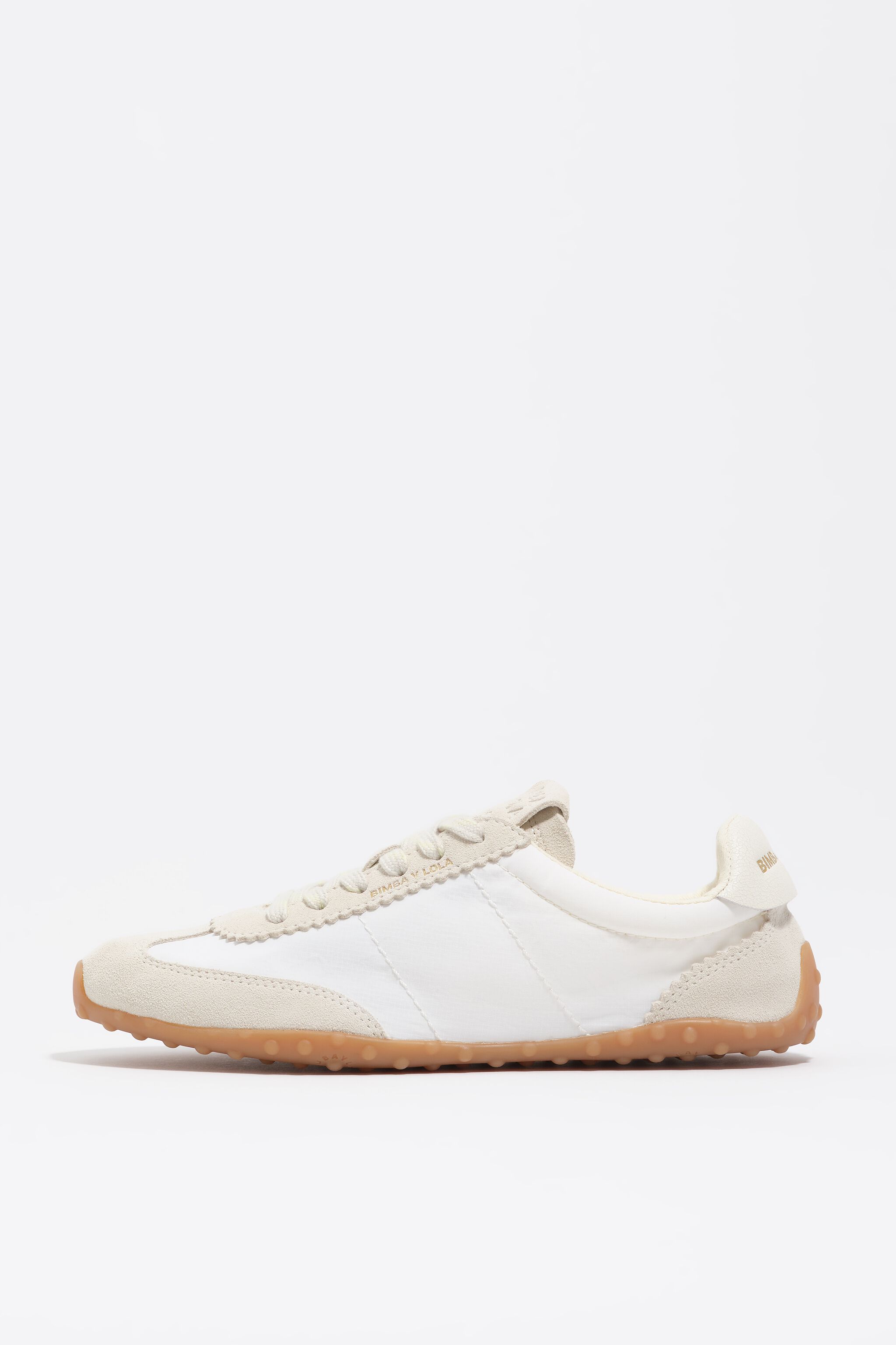 White suede and nylon 13 29 sneaker