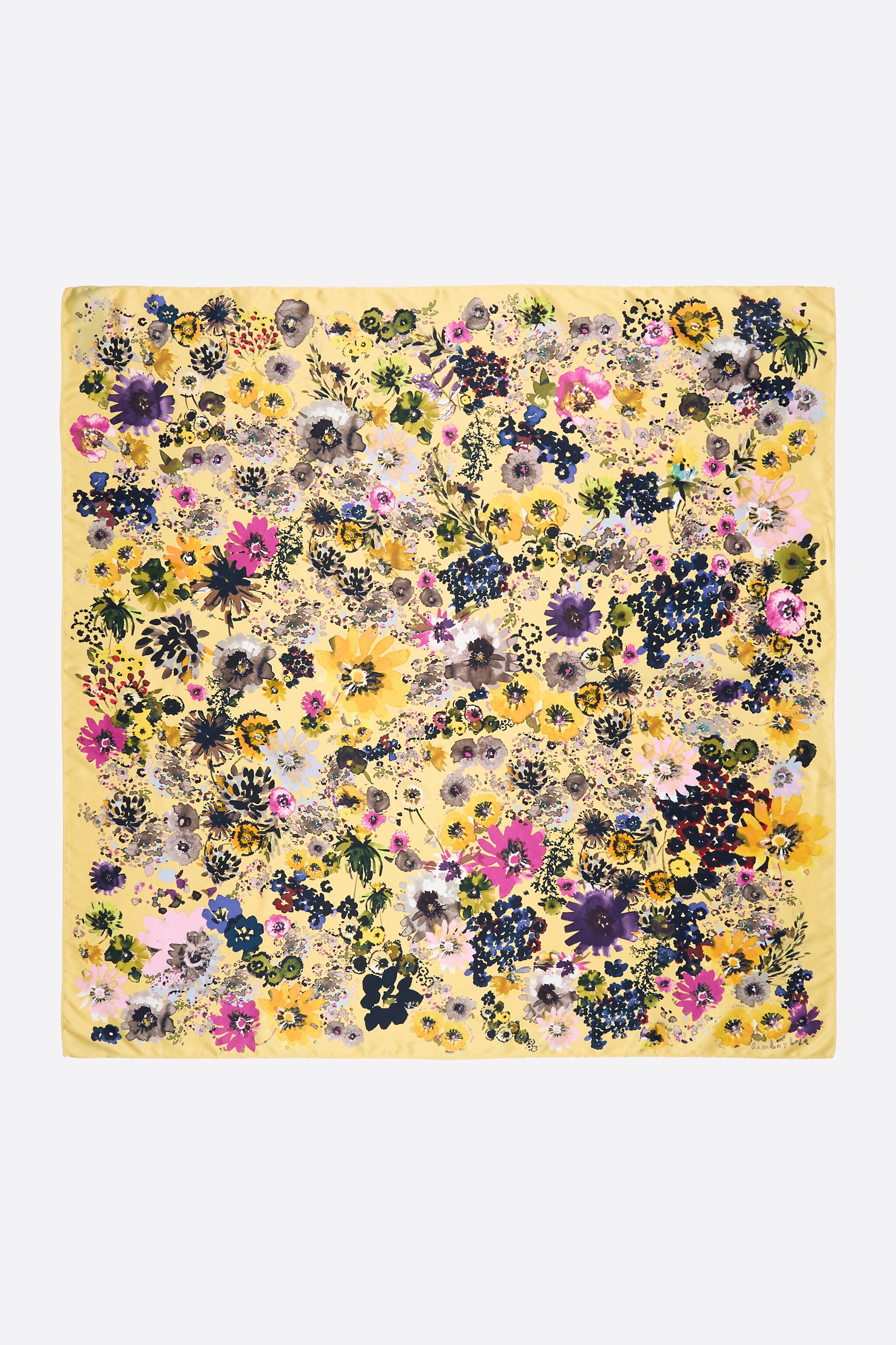 Banana watercolor floral scarf