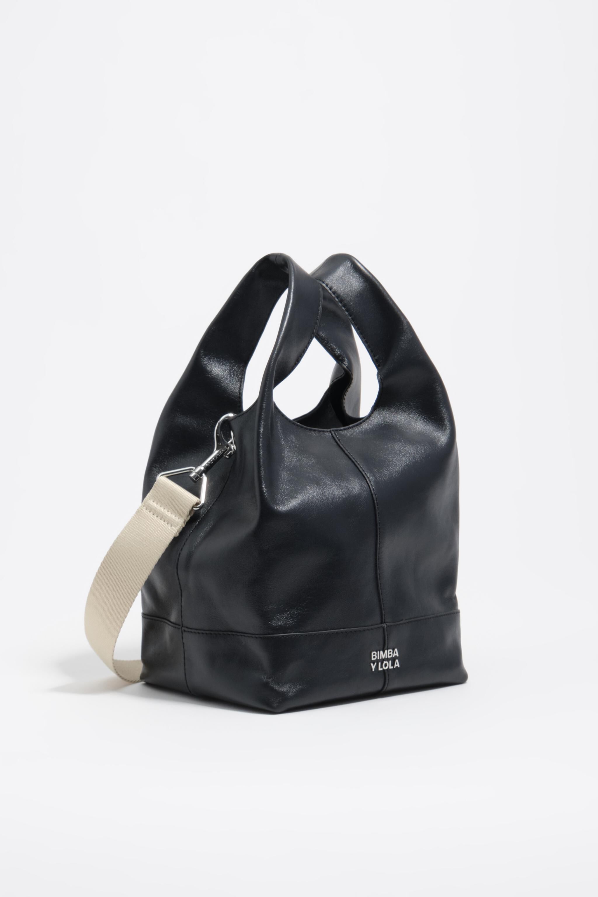Medium petroleum leather Paper bag