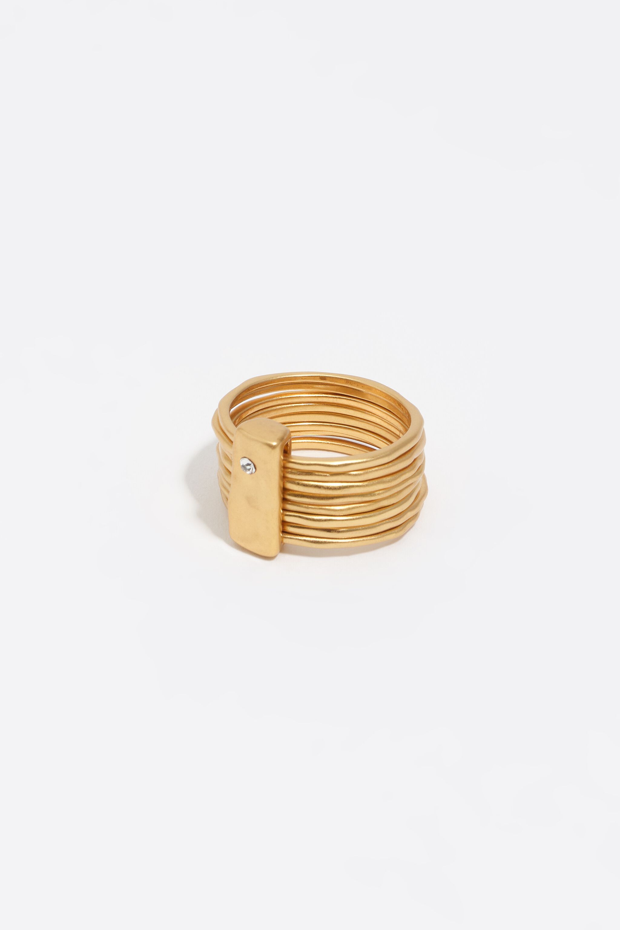 Aged gold textured ring