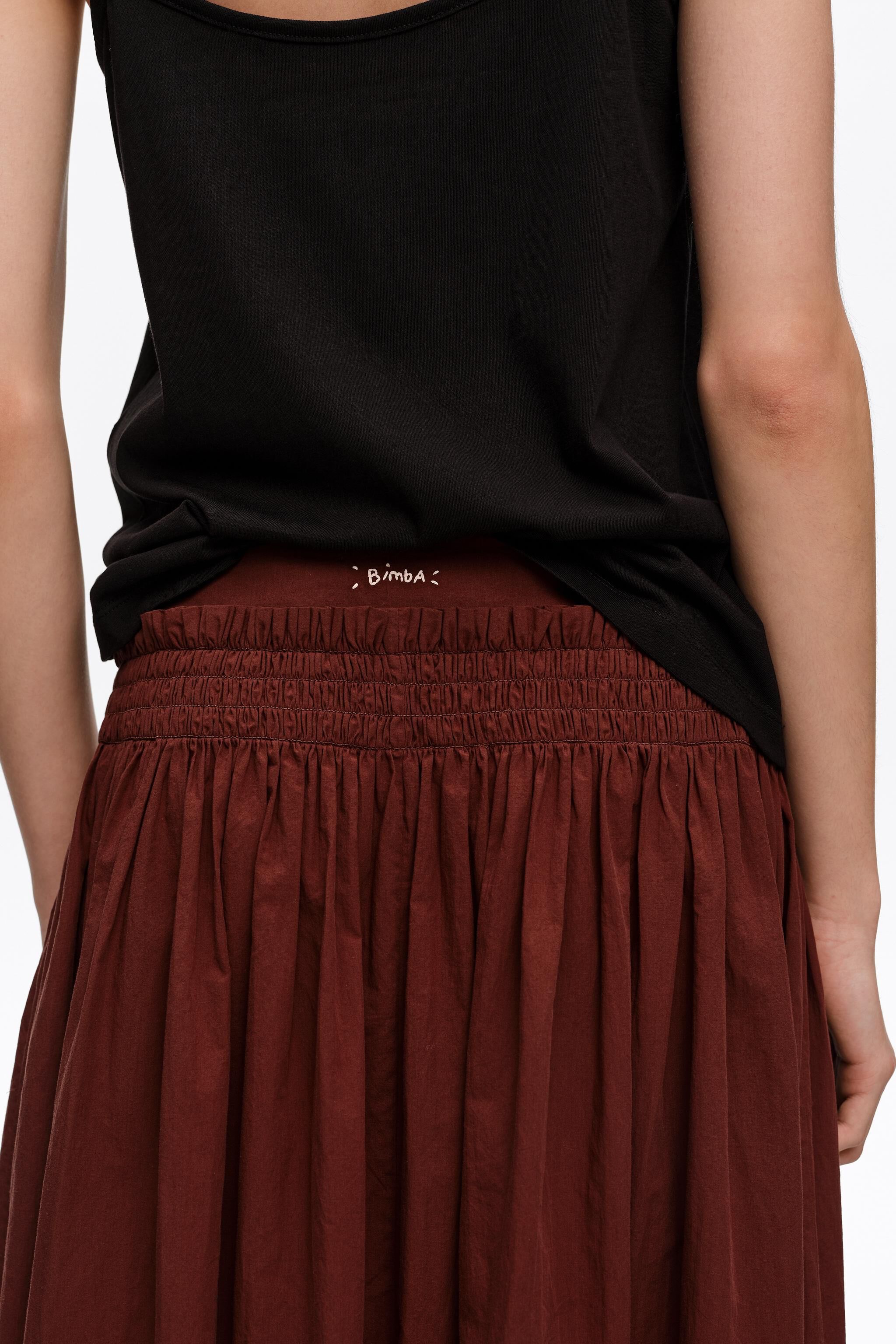 Brown A-line maxi slit skirt