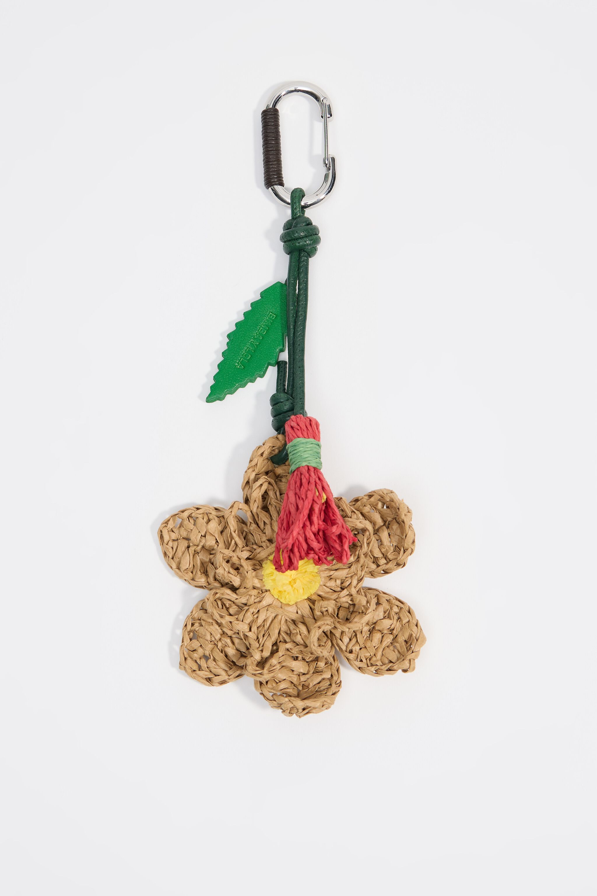 Flower paper raffia key ring