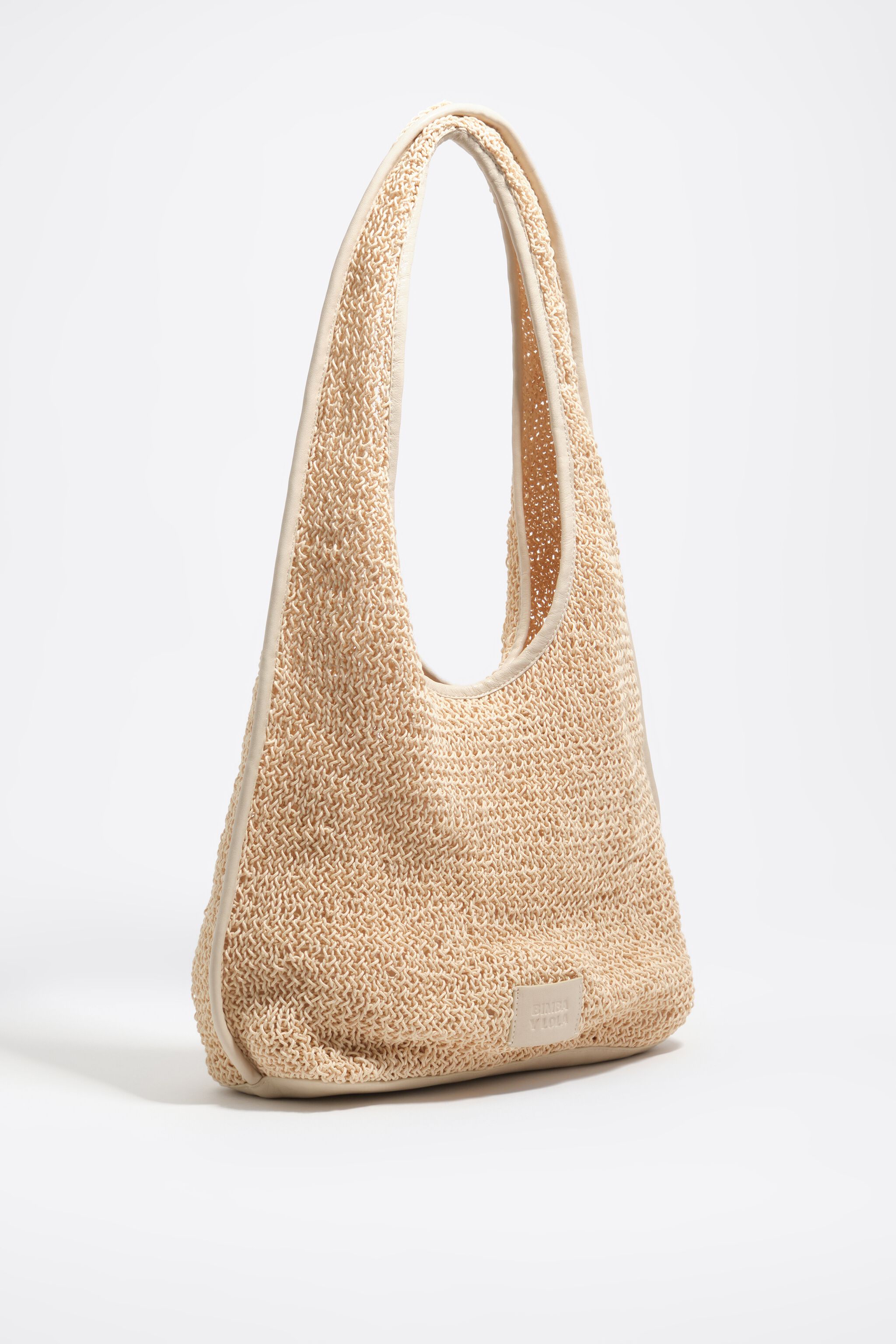 Large ivory plaited bag