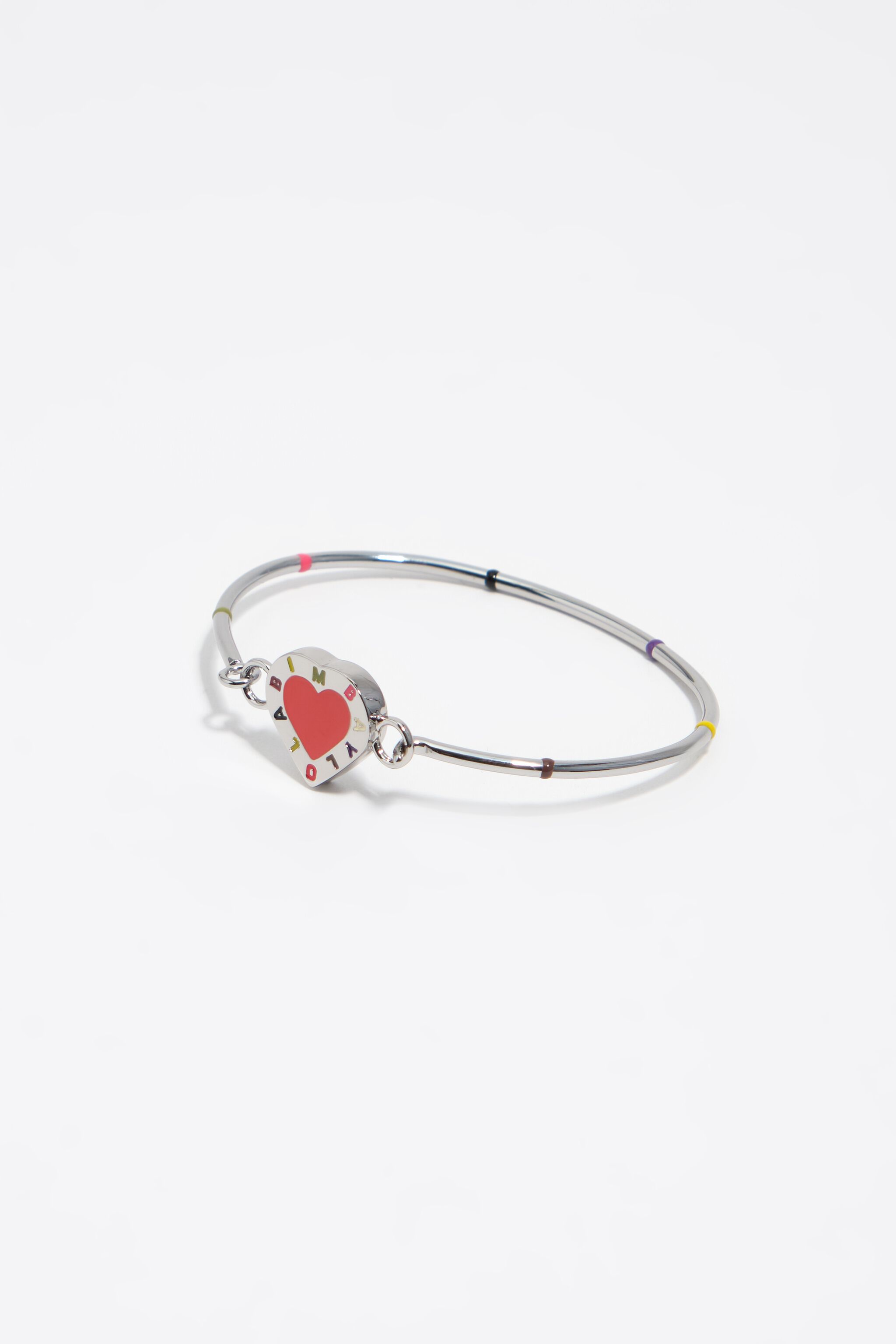 Coral heart rigid bracelet logo