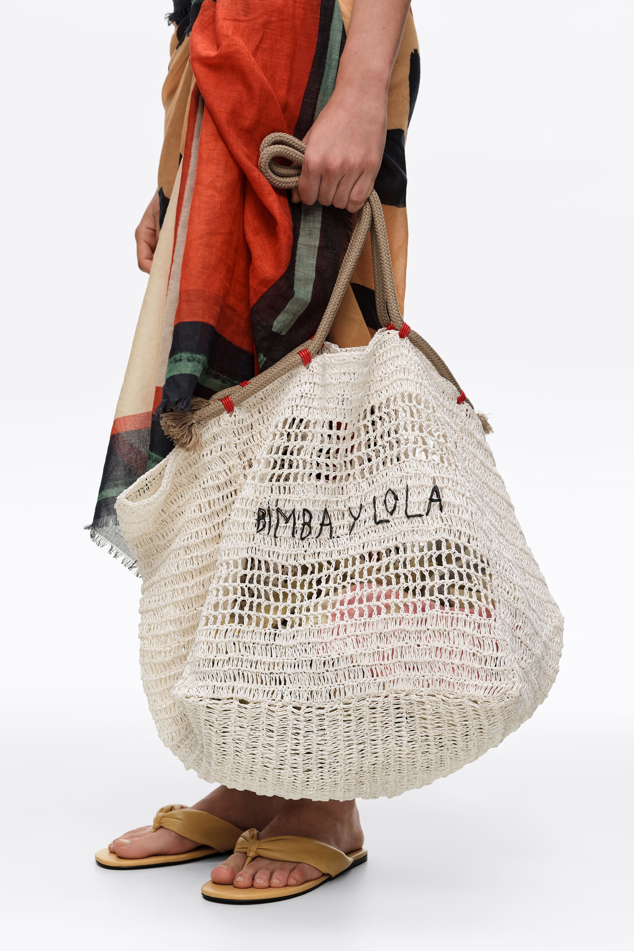 Large white paper shoulder bag